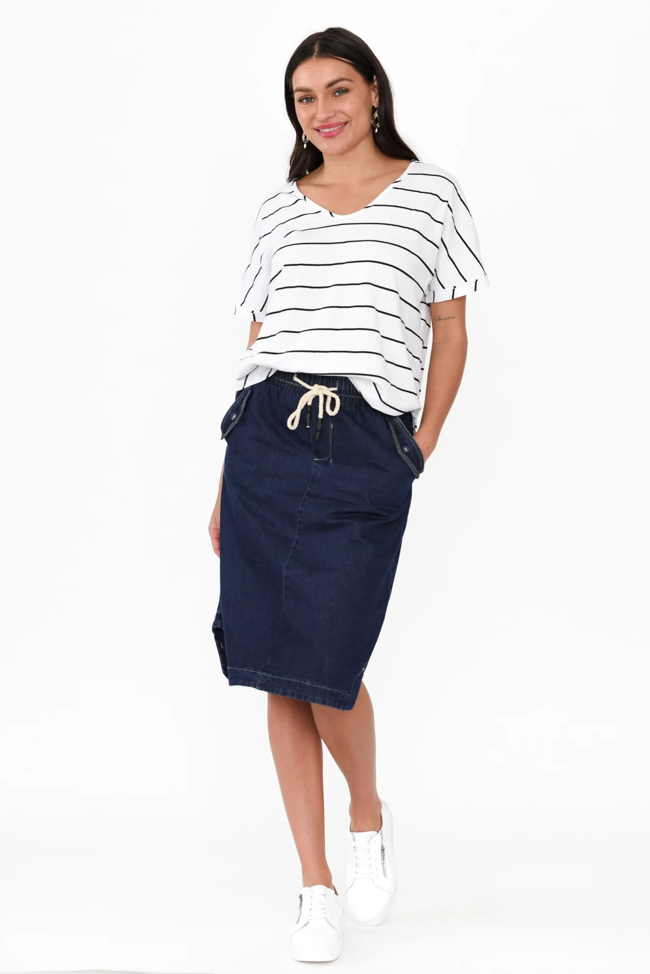 Desiree Blue Denim Pocket Skirt