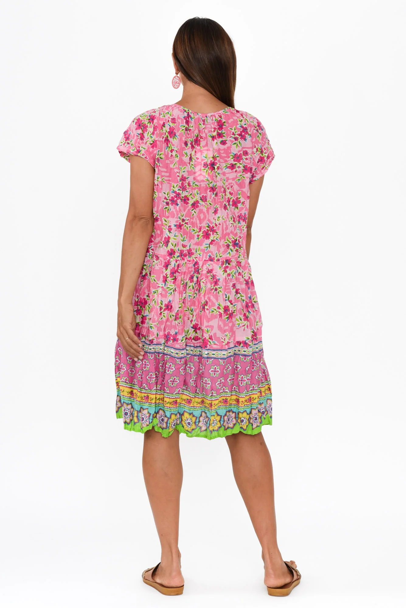 Bessie Pink Petal Cotton Tier Dress
