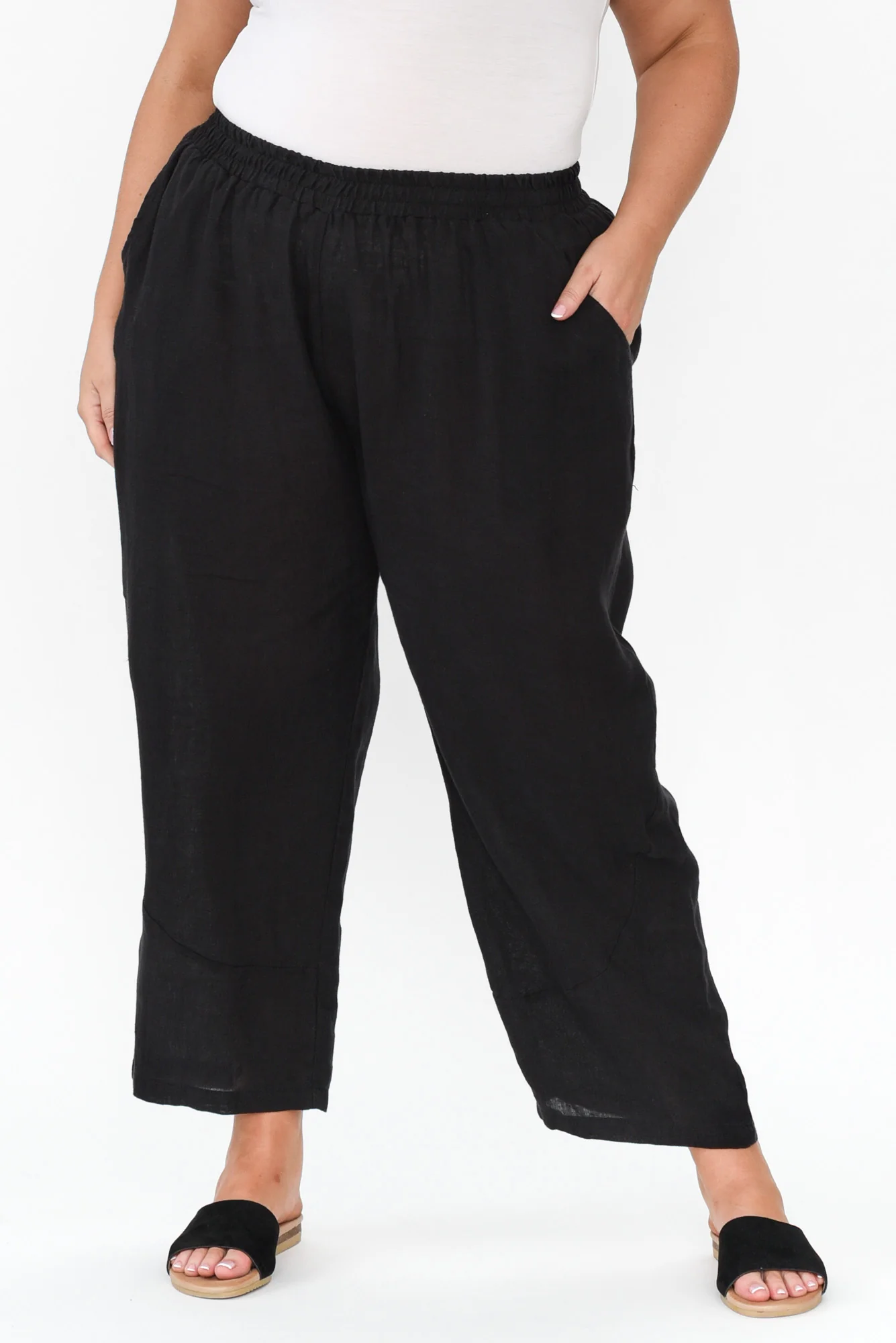 Ataya Black Linen Pants