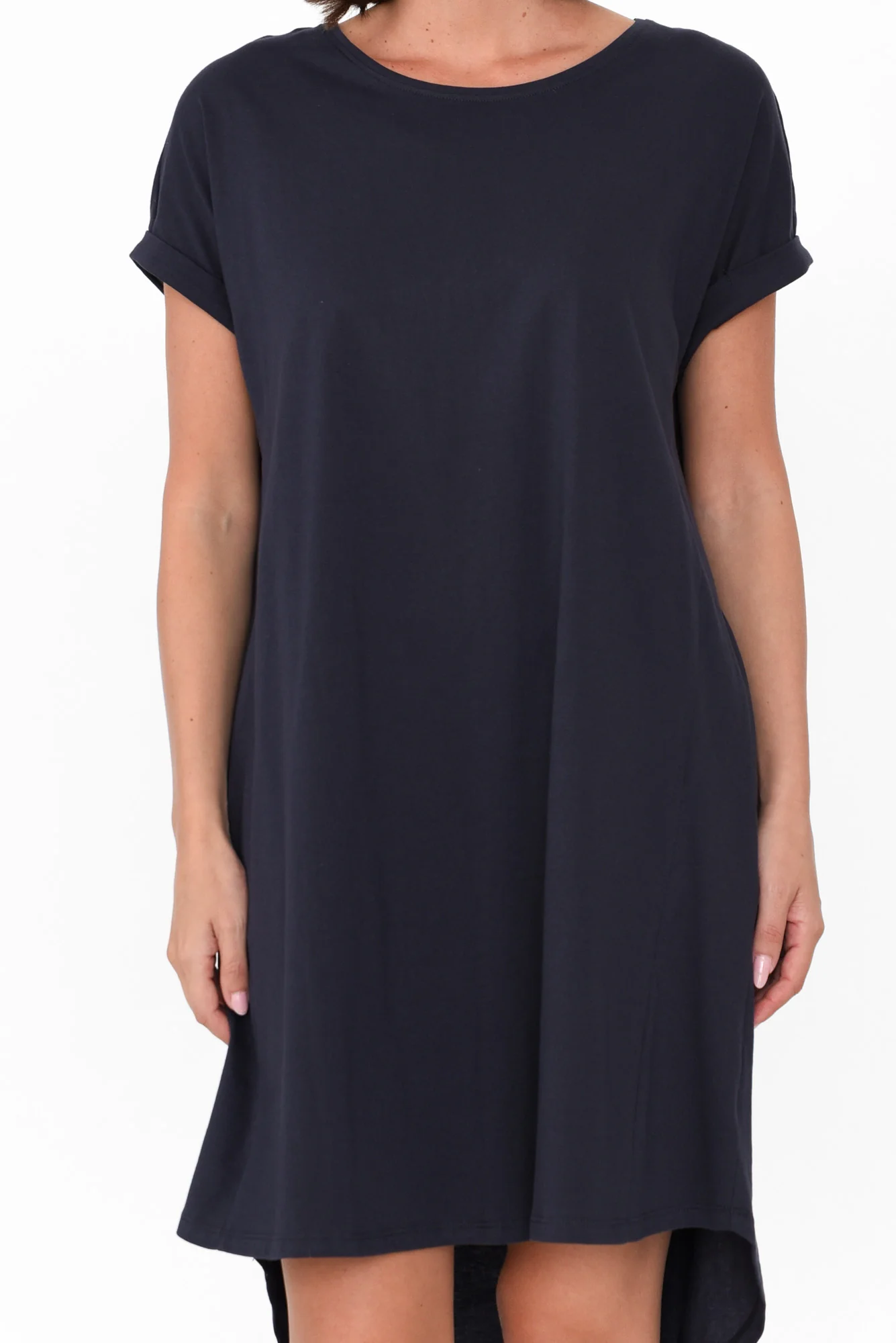 Maxine Charcoal Cotton T-Shirt Dress