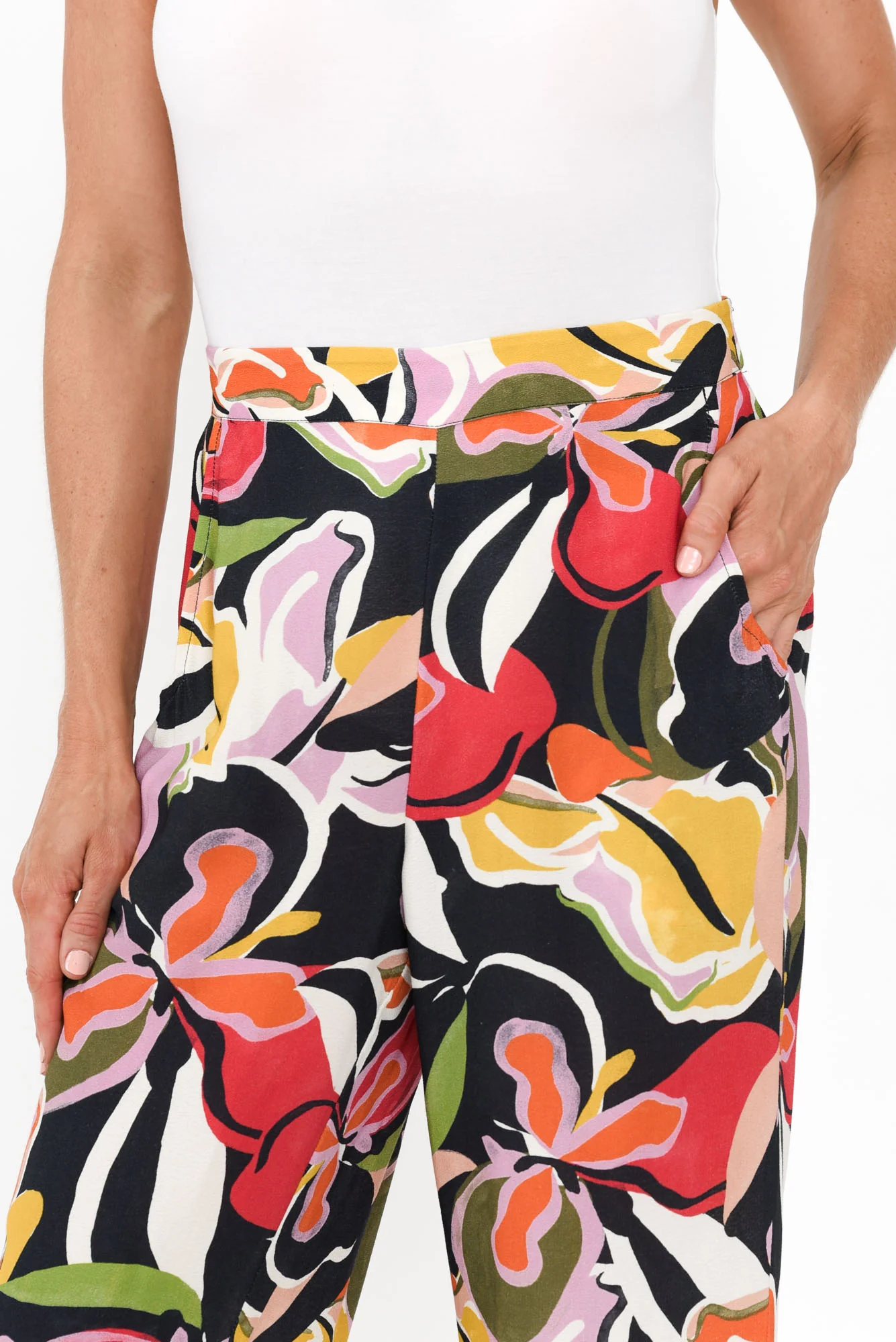 Feature Black Tropical Pant