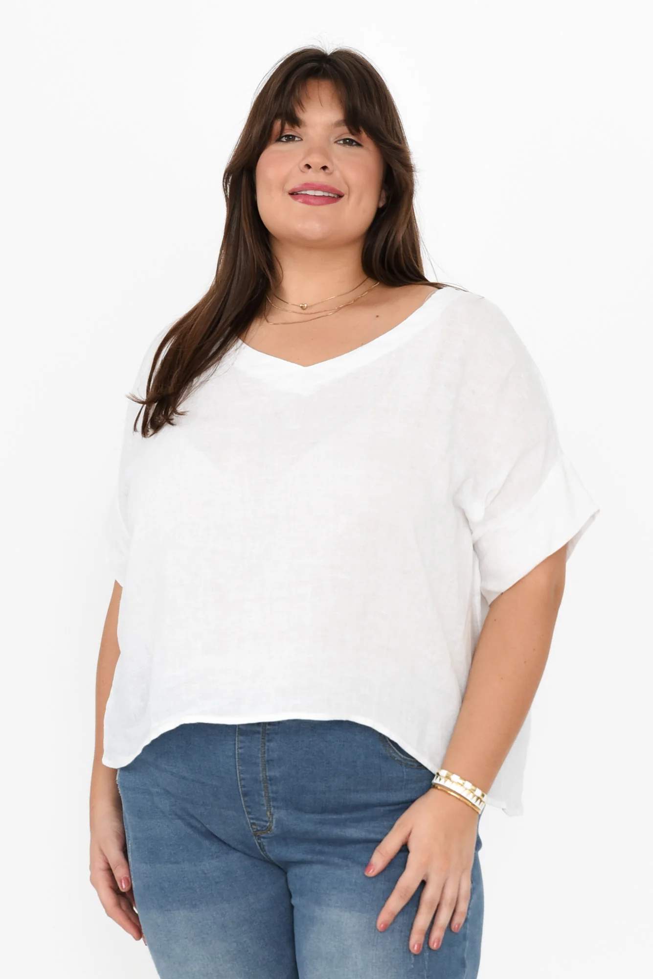 Kiro White Linen Top