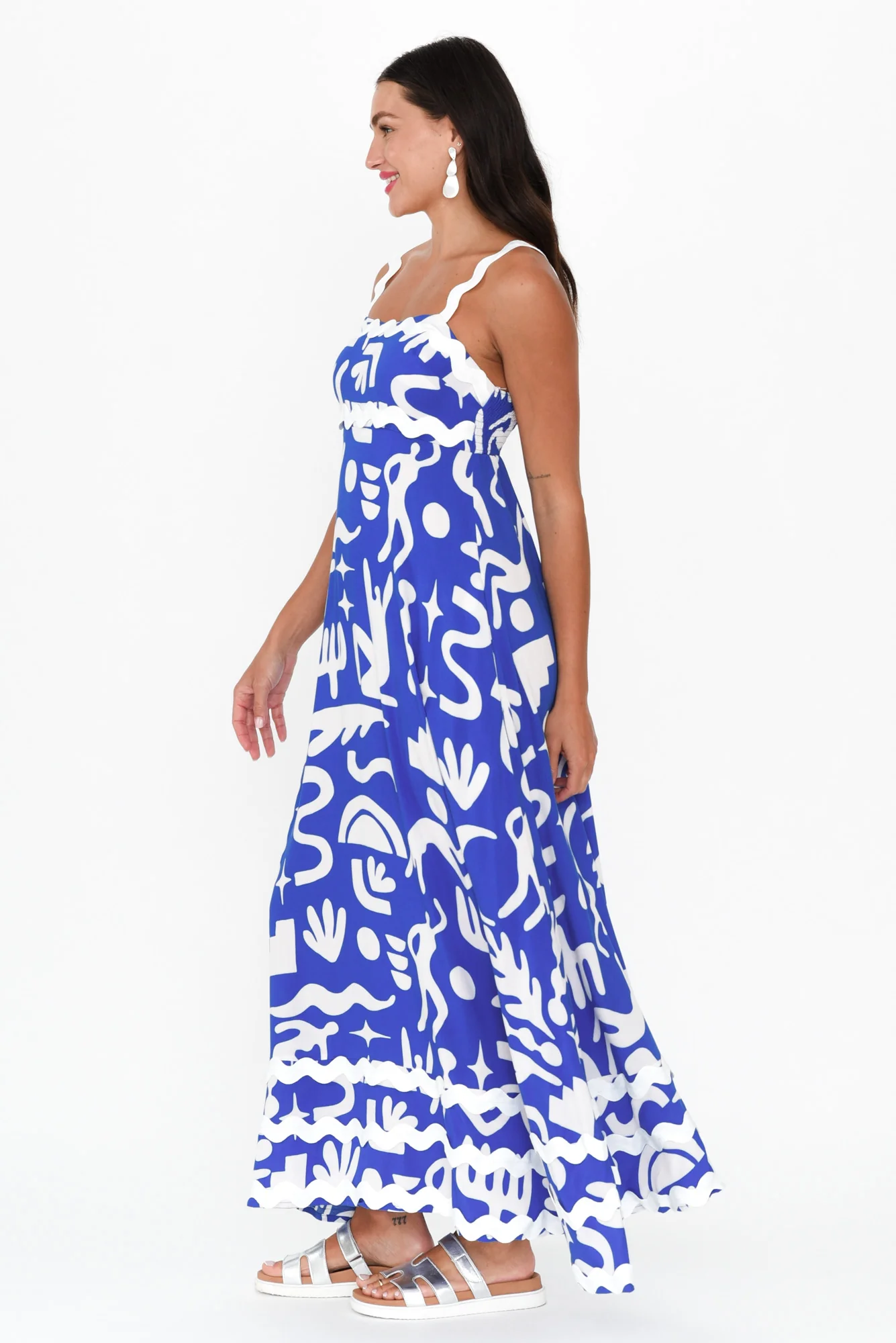 Eda Blue Abstract Maxi Dress