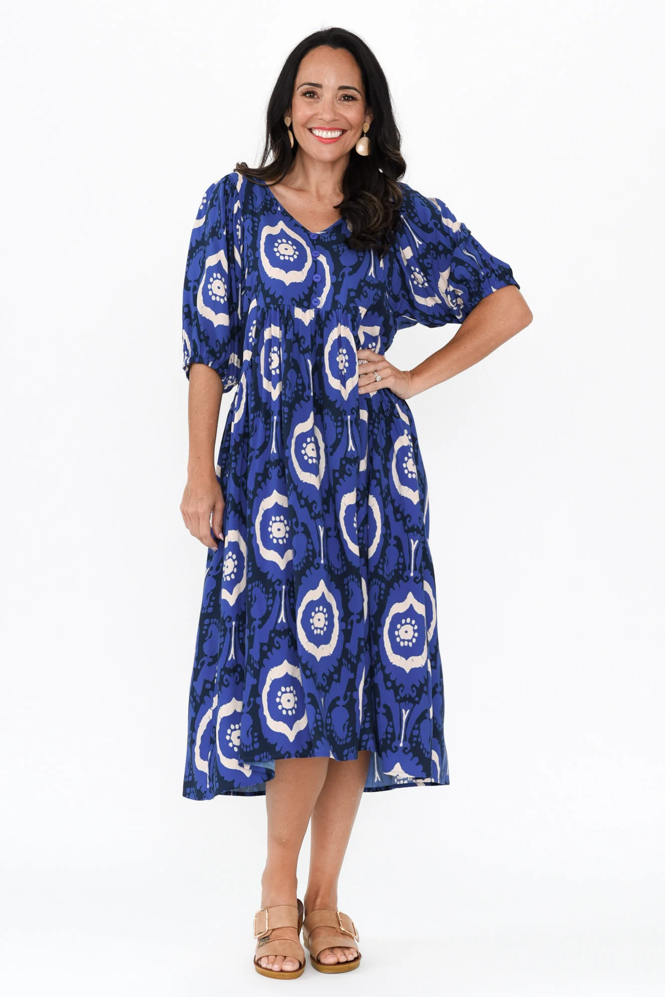 Pansy Blue Paisley Pocket Dress