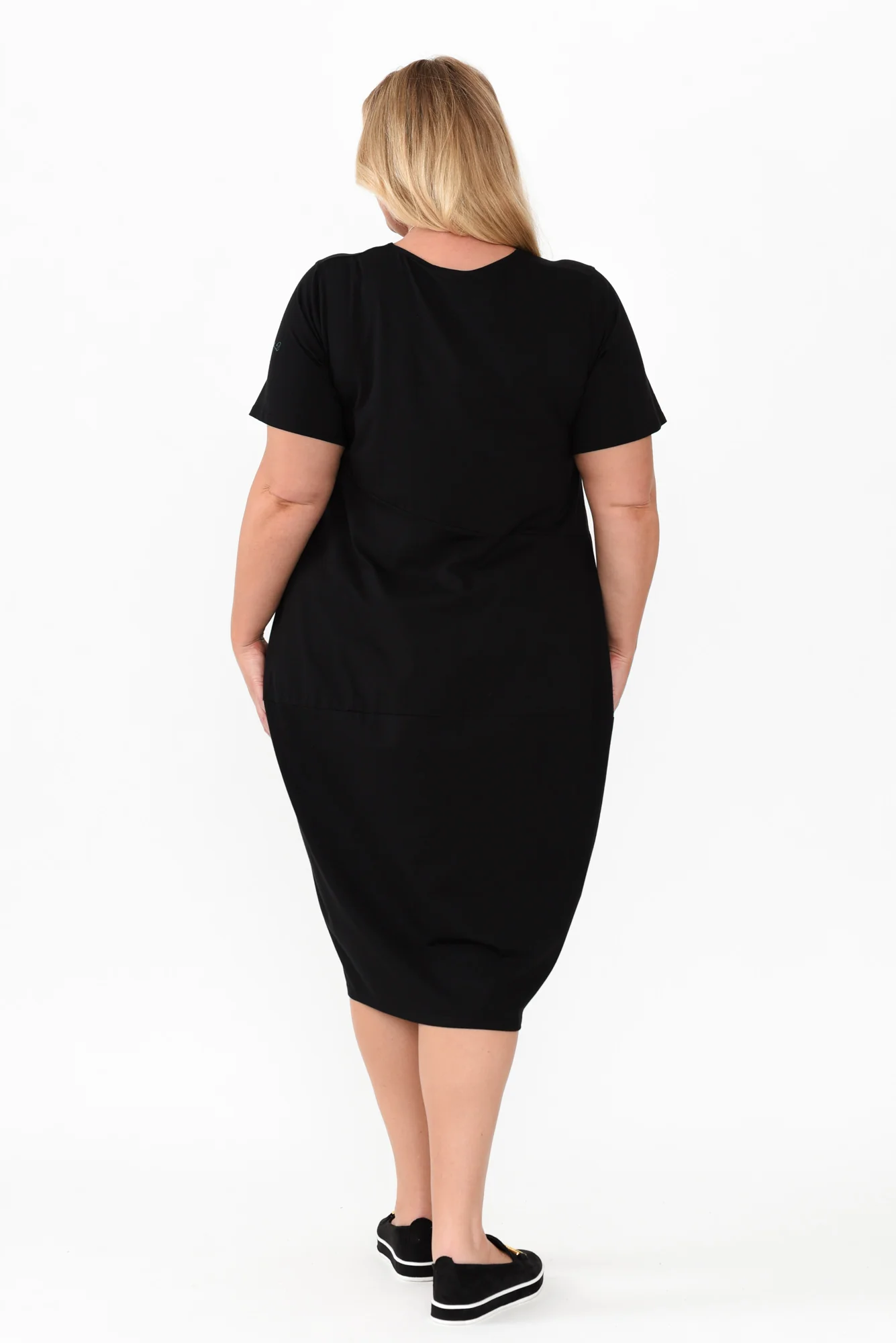 Morgan Black Diagonal Seam Dress