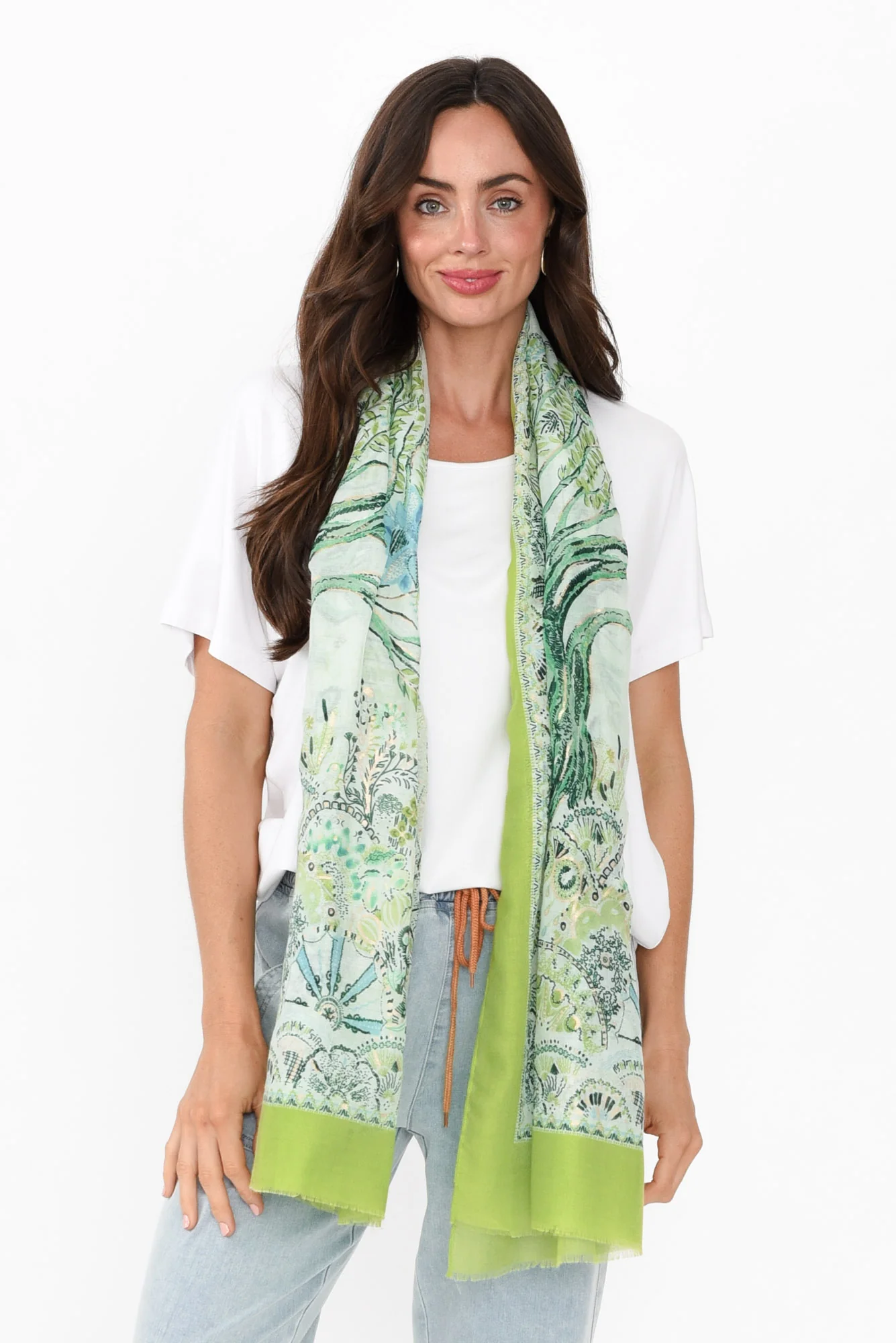 Suzuka Green Tree Scarf