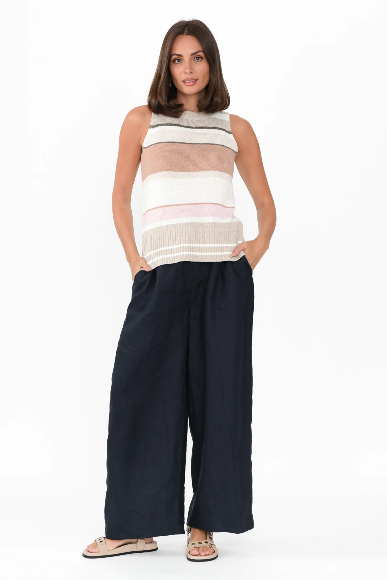 Estel Pink Splice Knit Tank