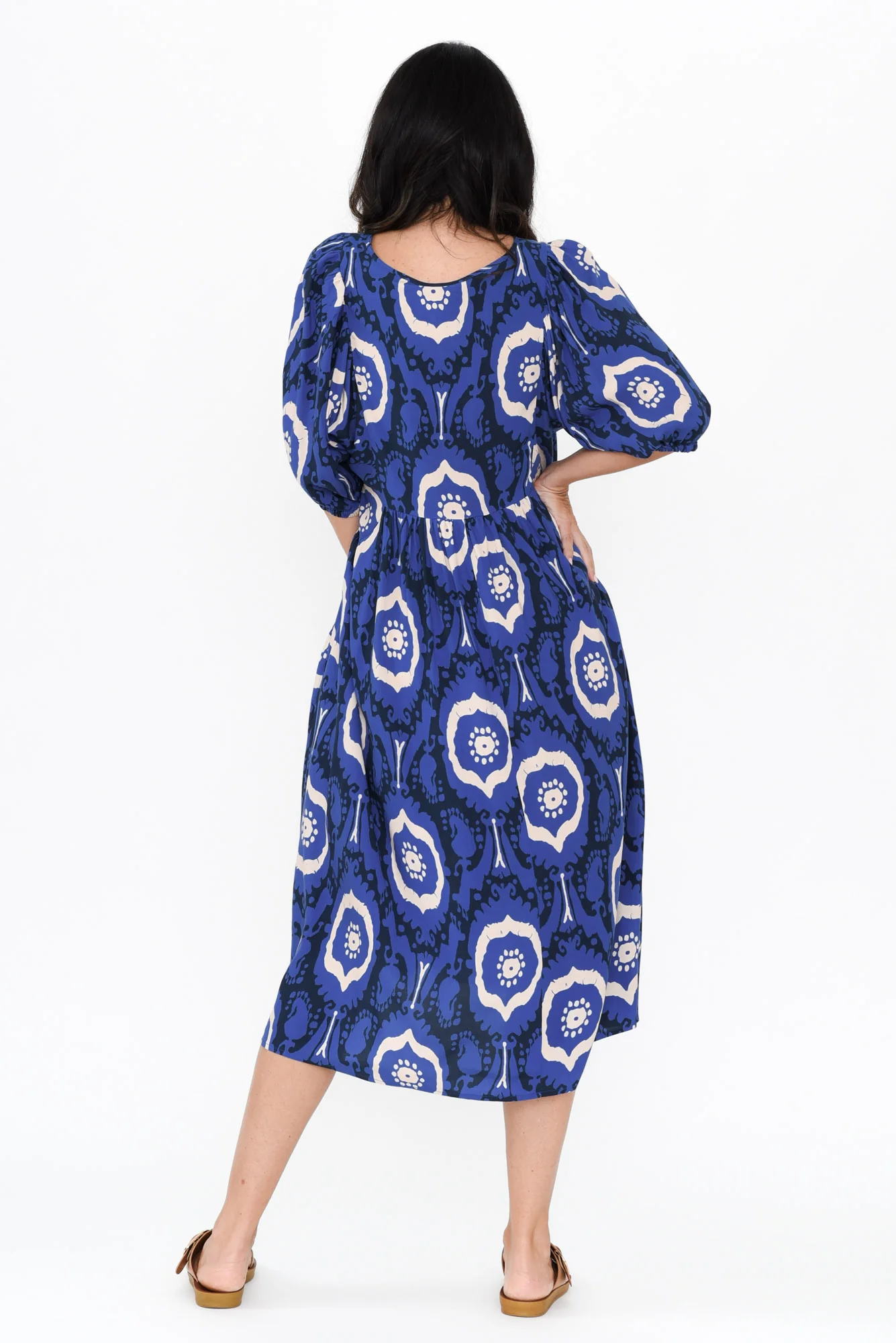 Pansy Blue Paisley Pocket Dress