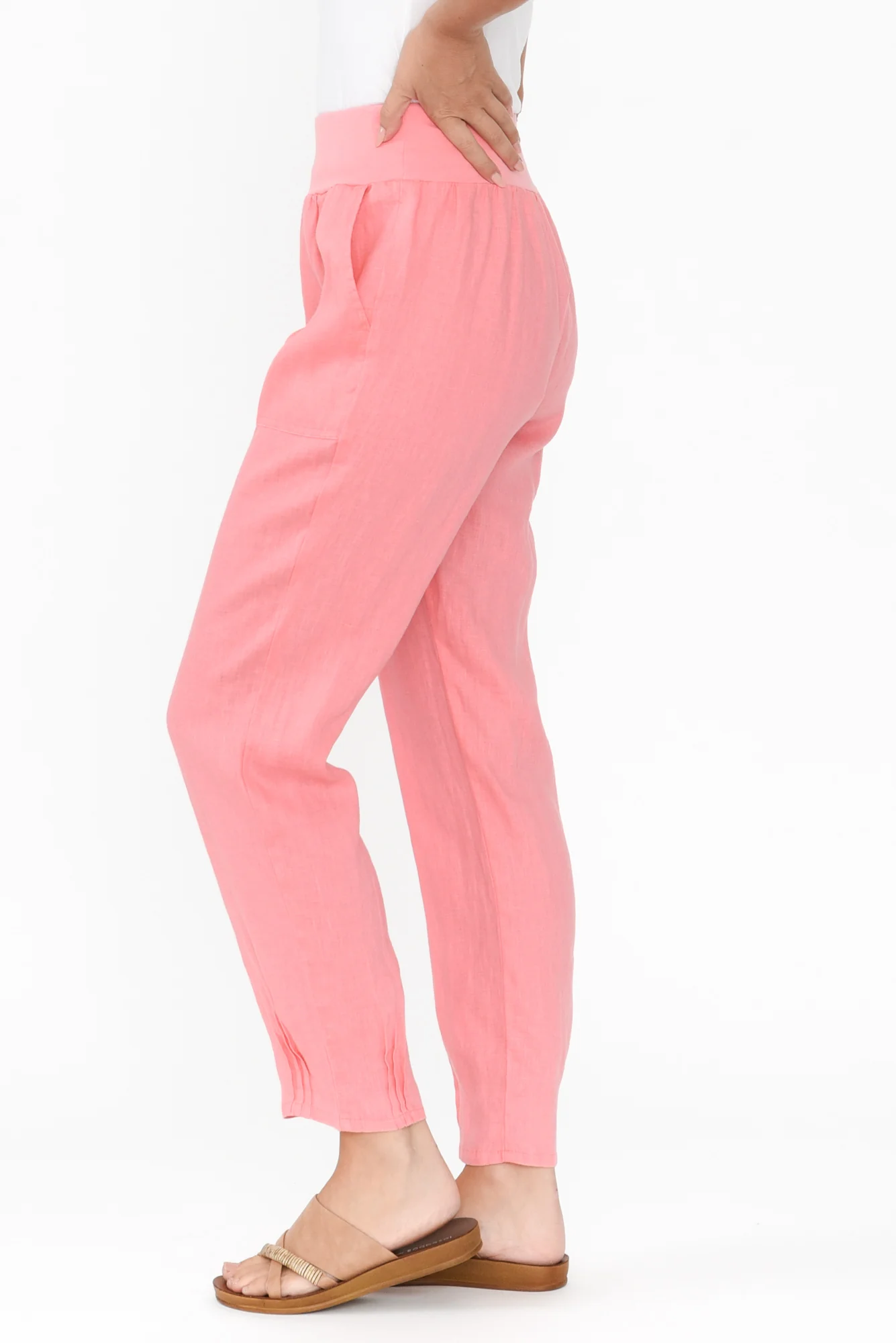 Tatum Pink Linen Pants
