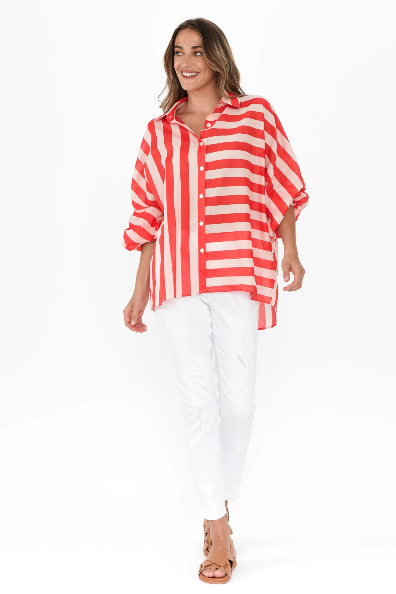Cliffside Red Stripe Cotton Shirt