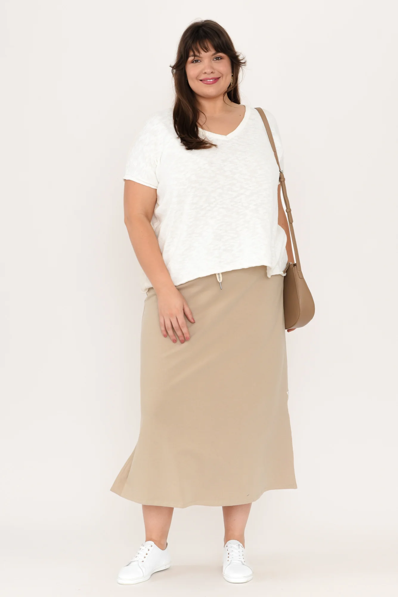 Saxon White Oversized Knit Top