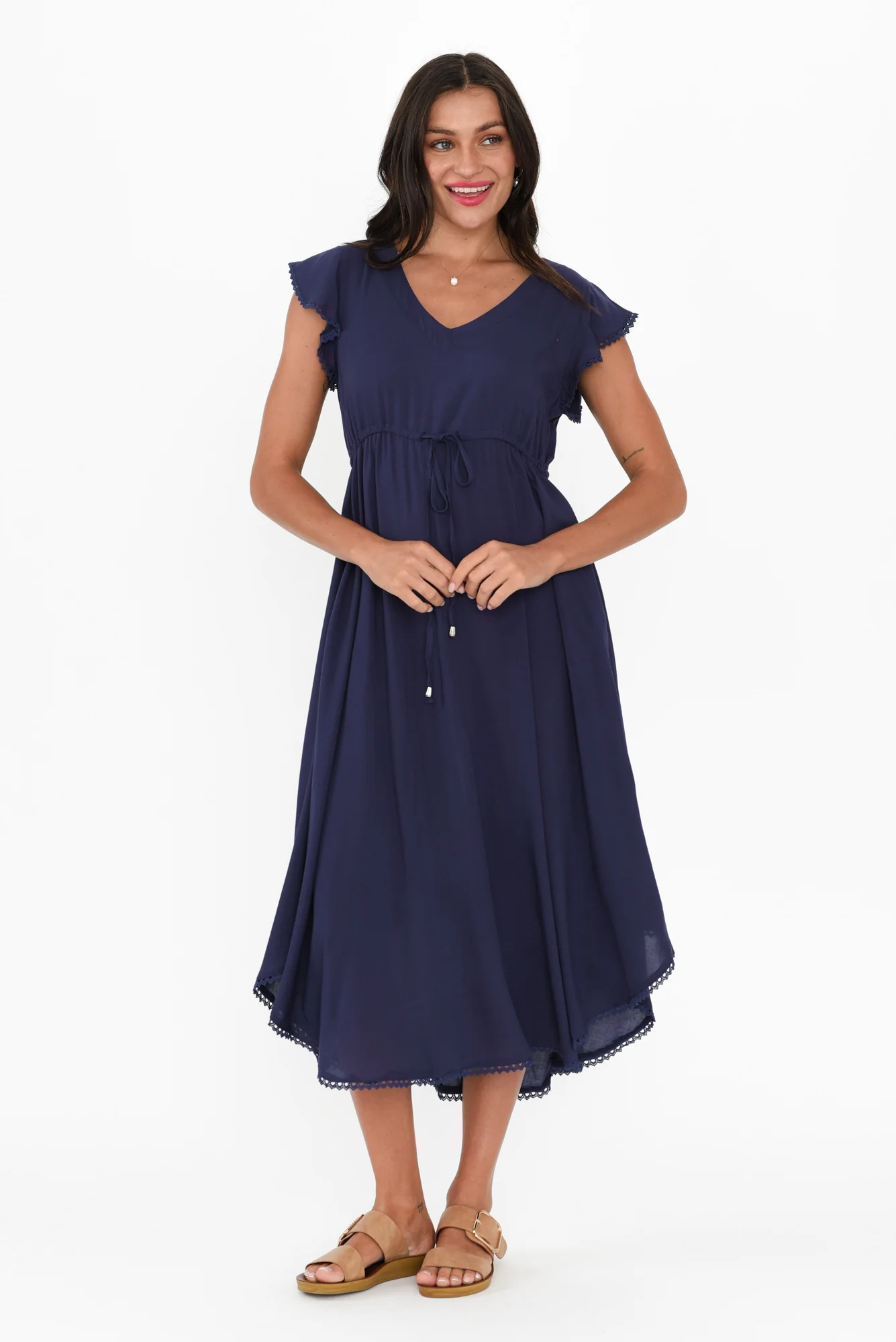Libby Navy Midi Dress