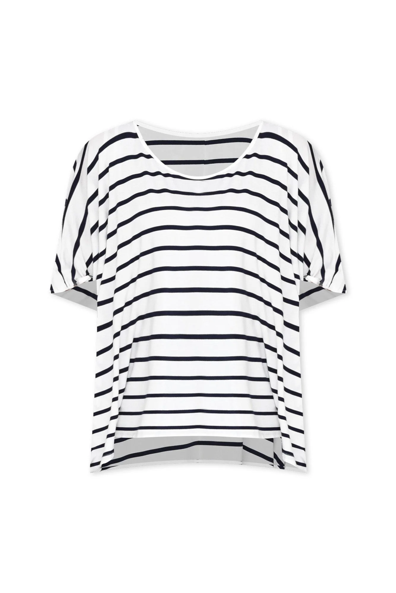Sorronda White Stripe Bamboo Batwing Top