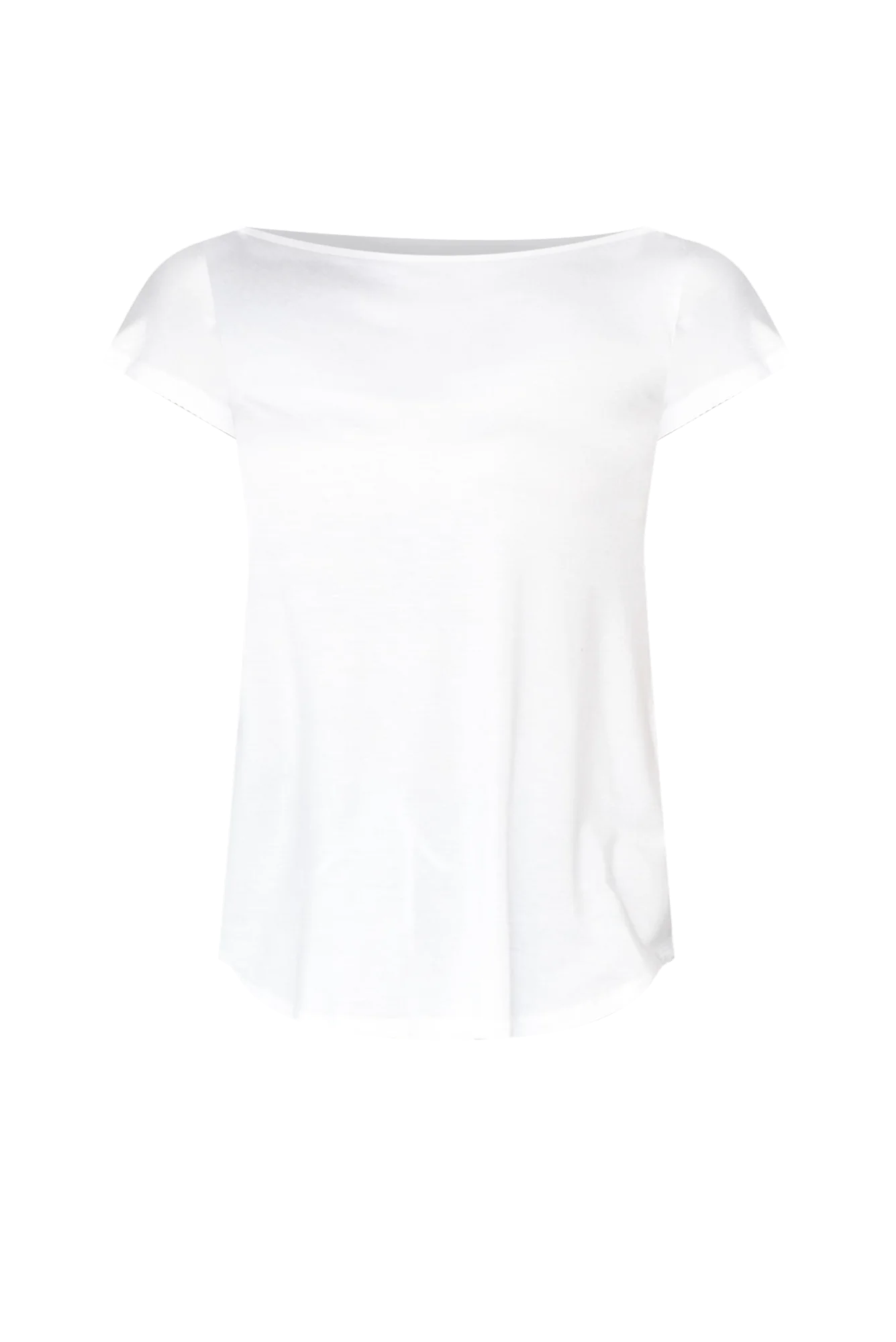Pia White Bamboo Boatneck Tee