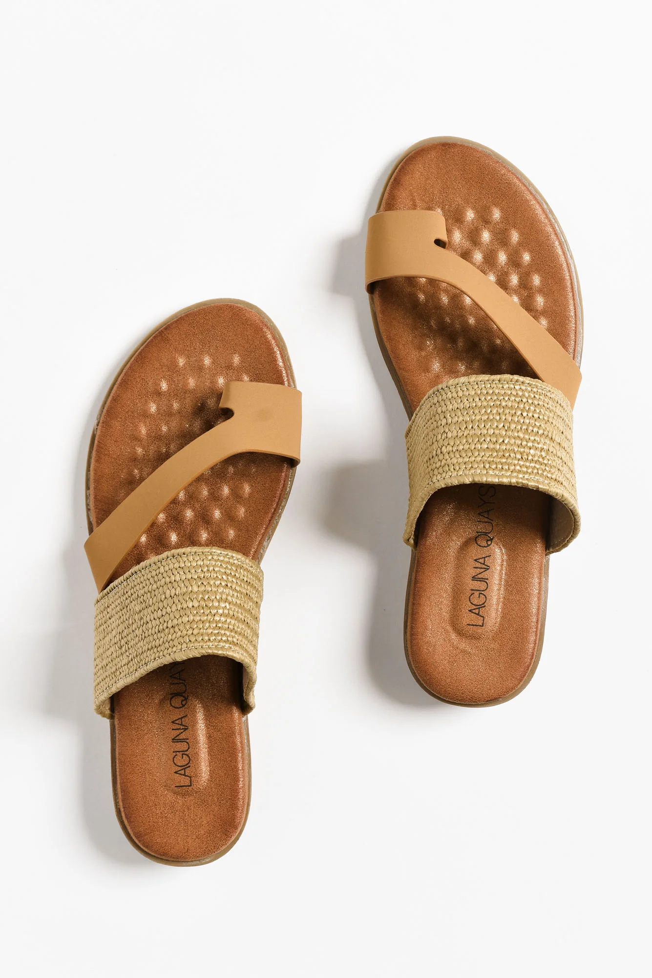 Meduza Tan Woven Strappy Slide