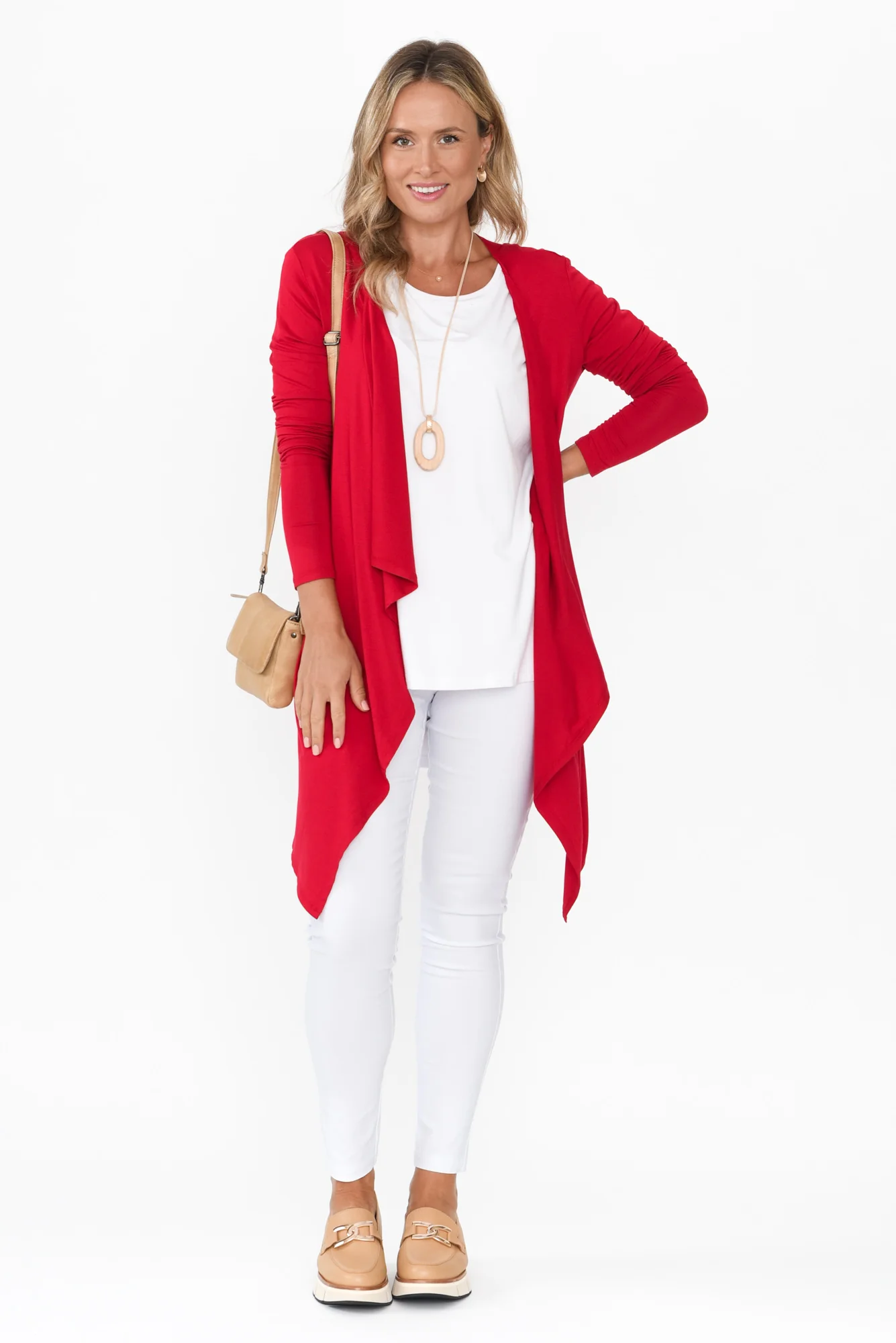 Cherry Bamboo Waterfall Cardigan