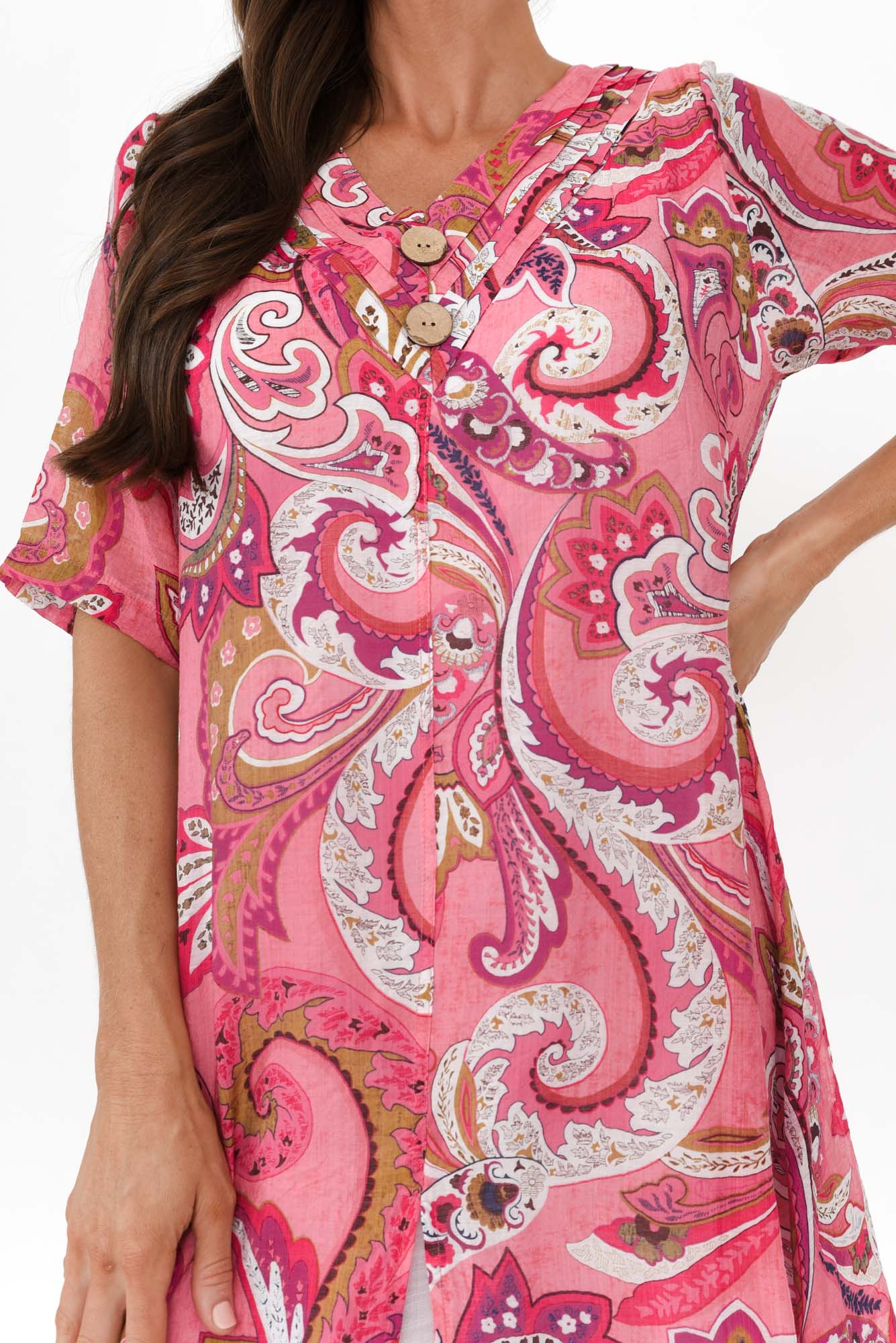 Nala Pink Paisley Layers Dress