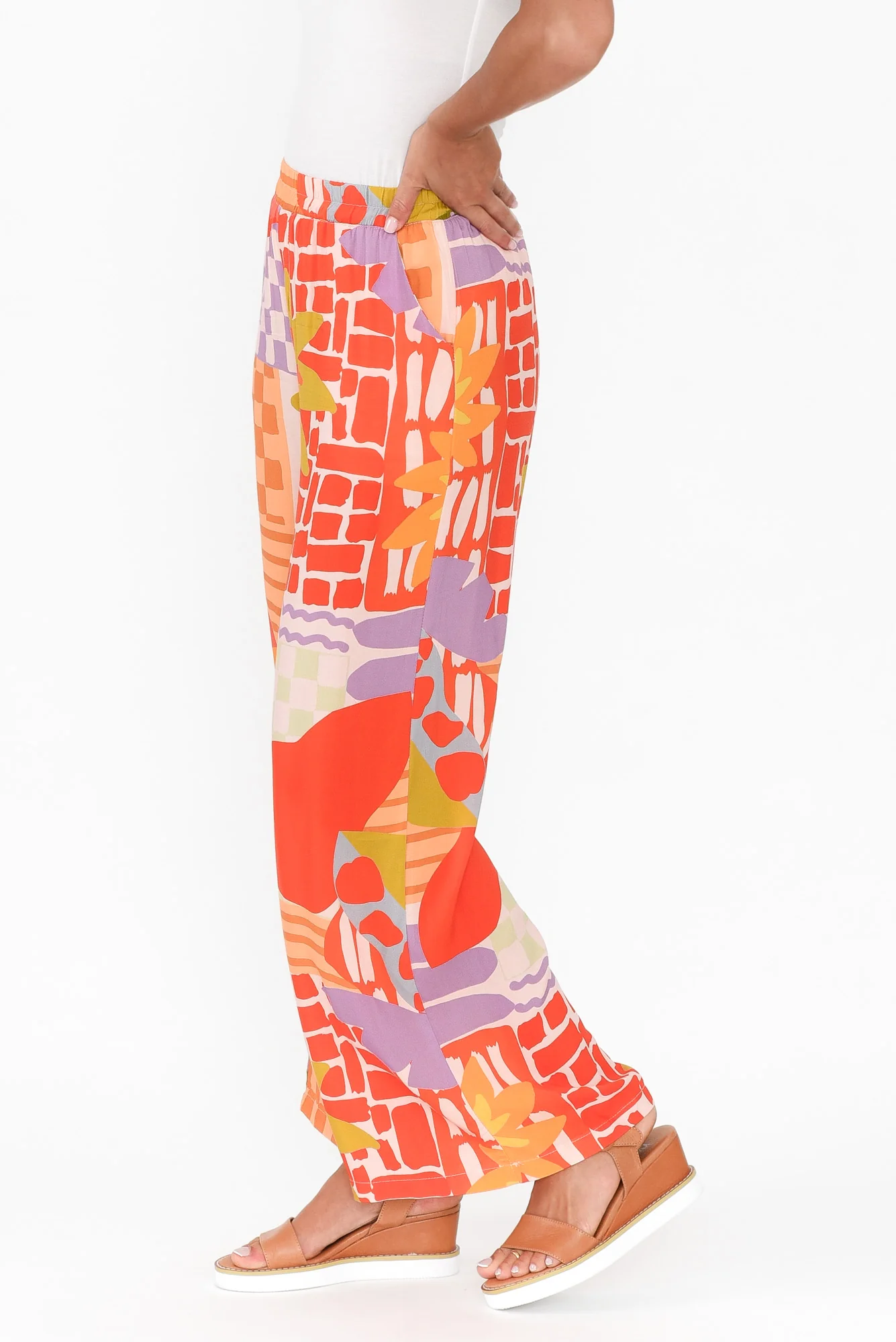 Cath Red Geo Pocket Pants