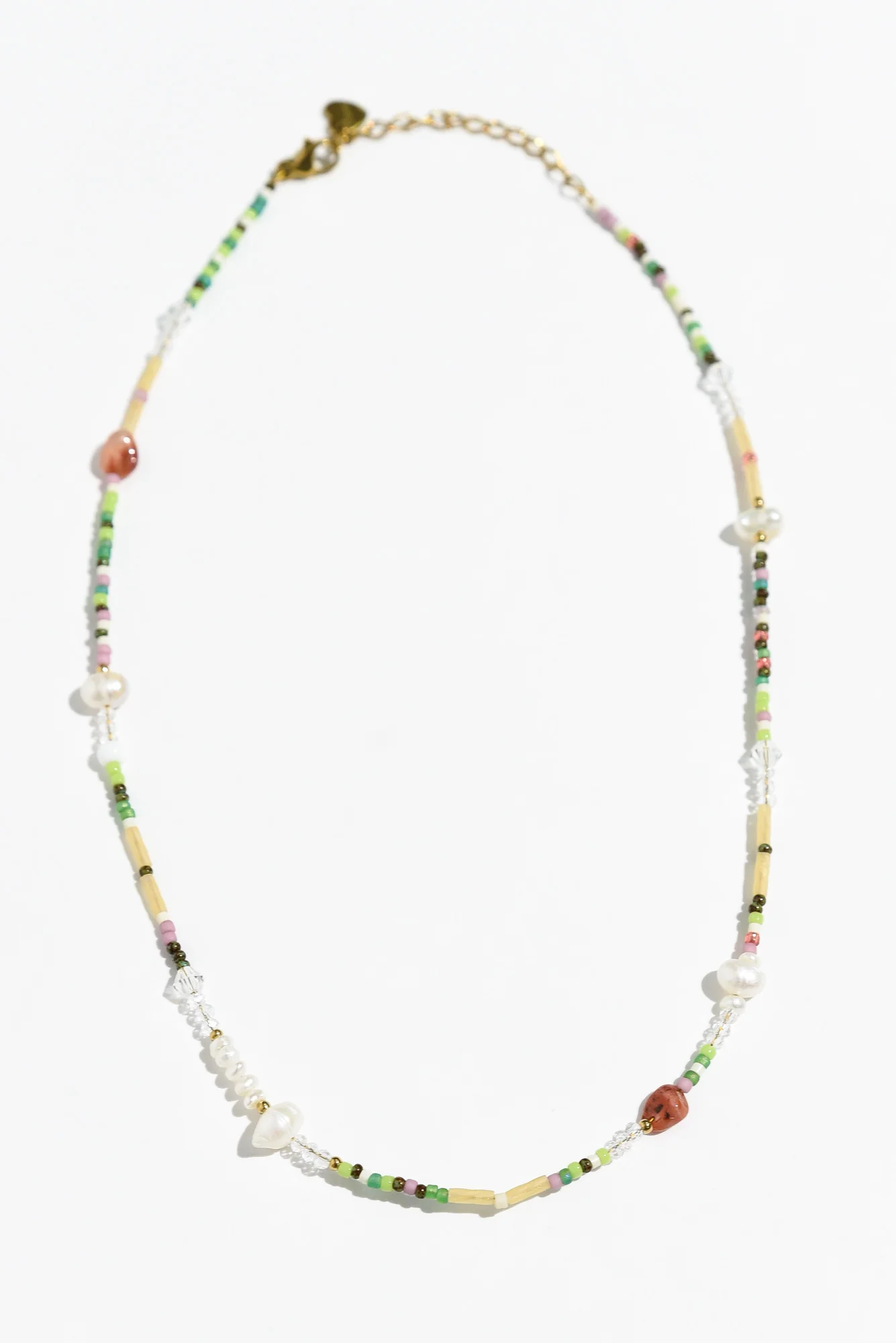 Misma White Multi Beaded Necklace