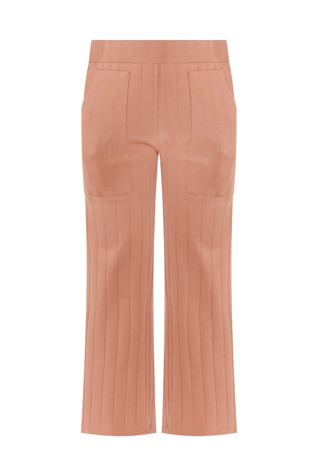 Lacy Mocha Cotton Blend Ribbed Pants