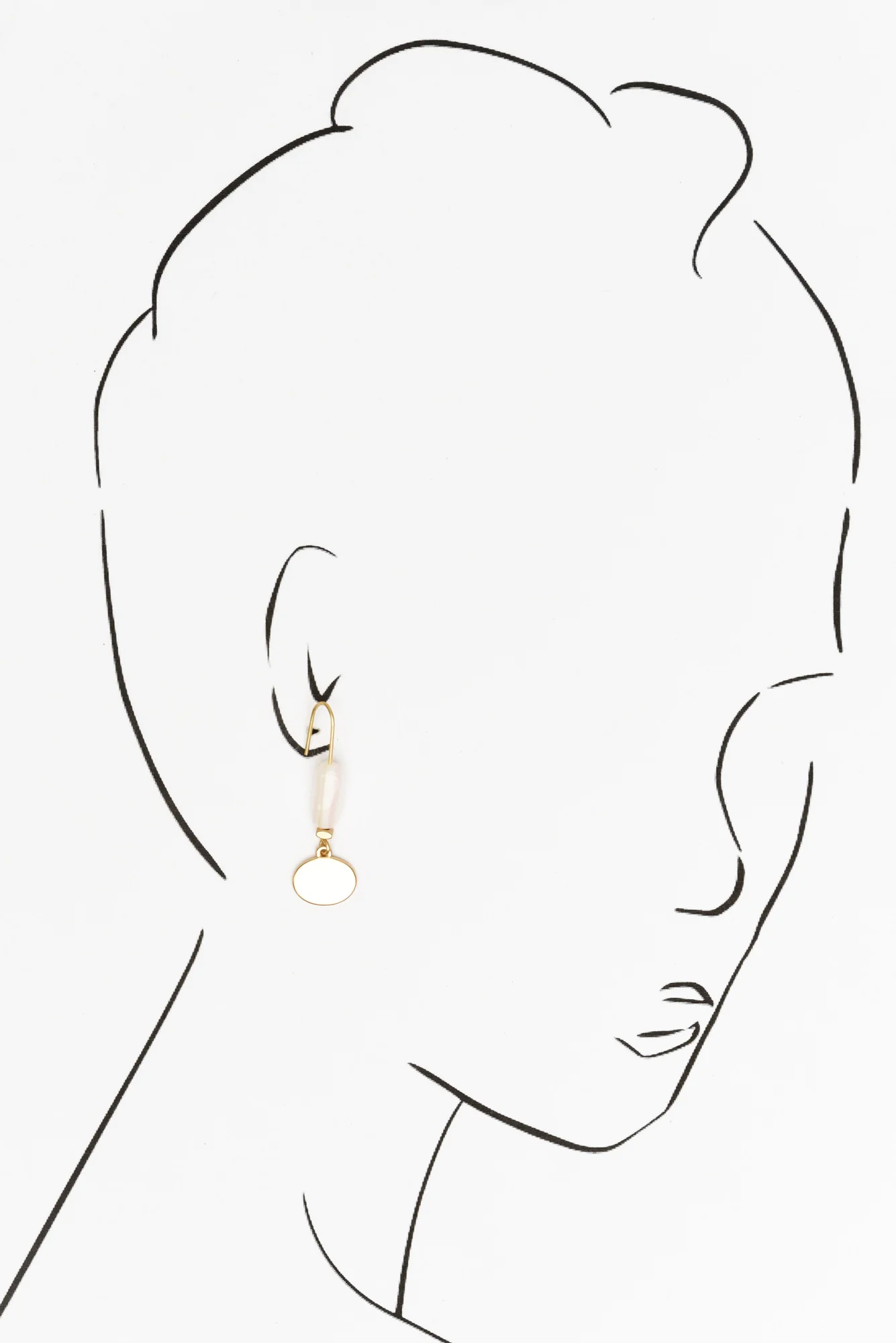 Abriella Gold Oval Hook Earrings