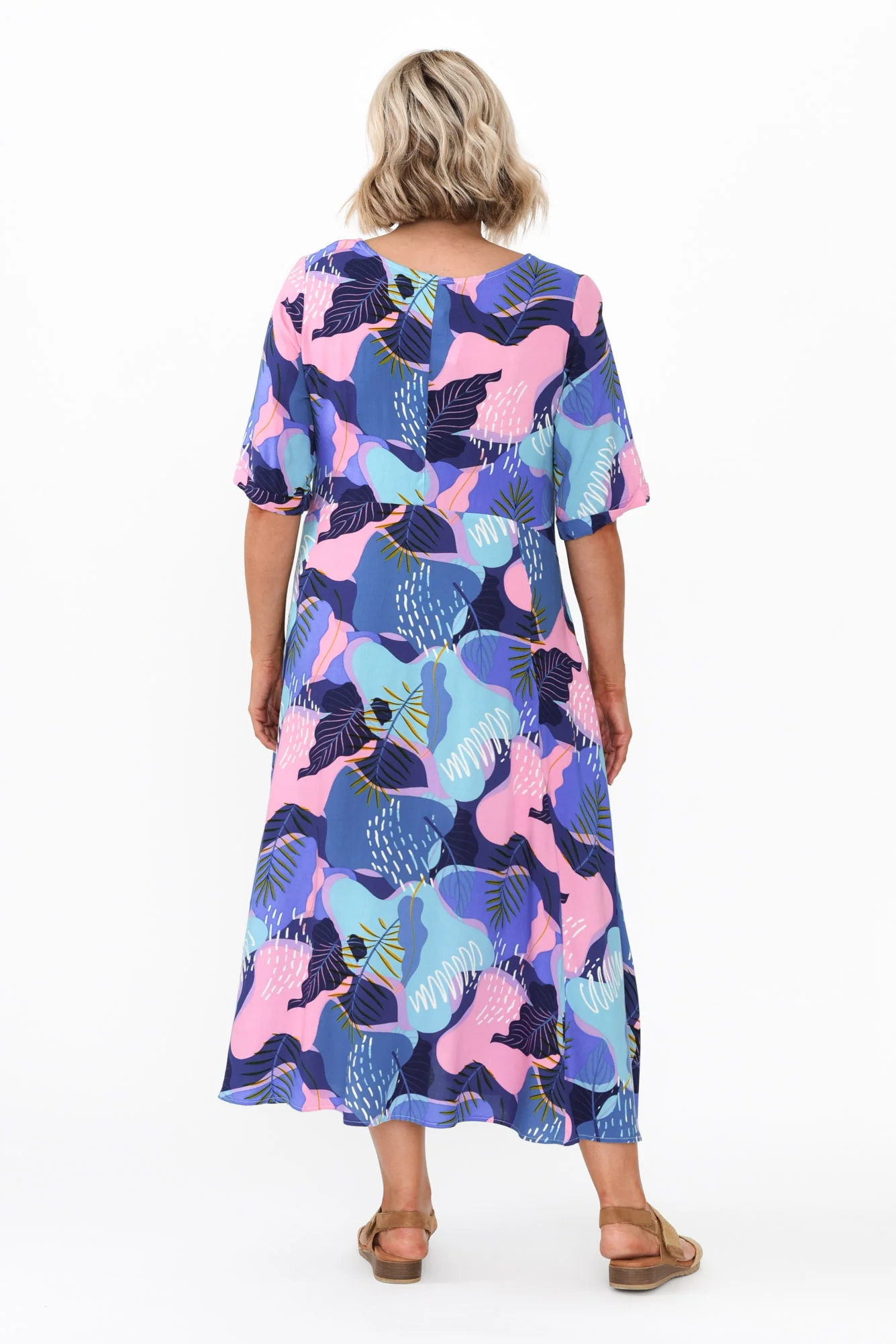 Sula Blue Leaf Pocket Dress