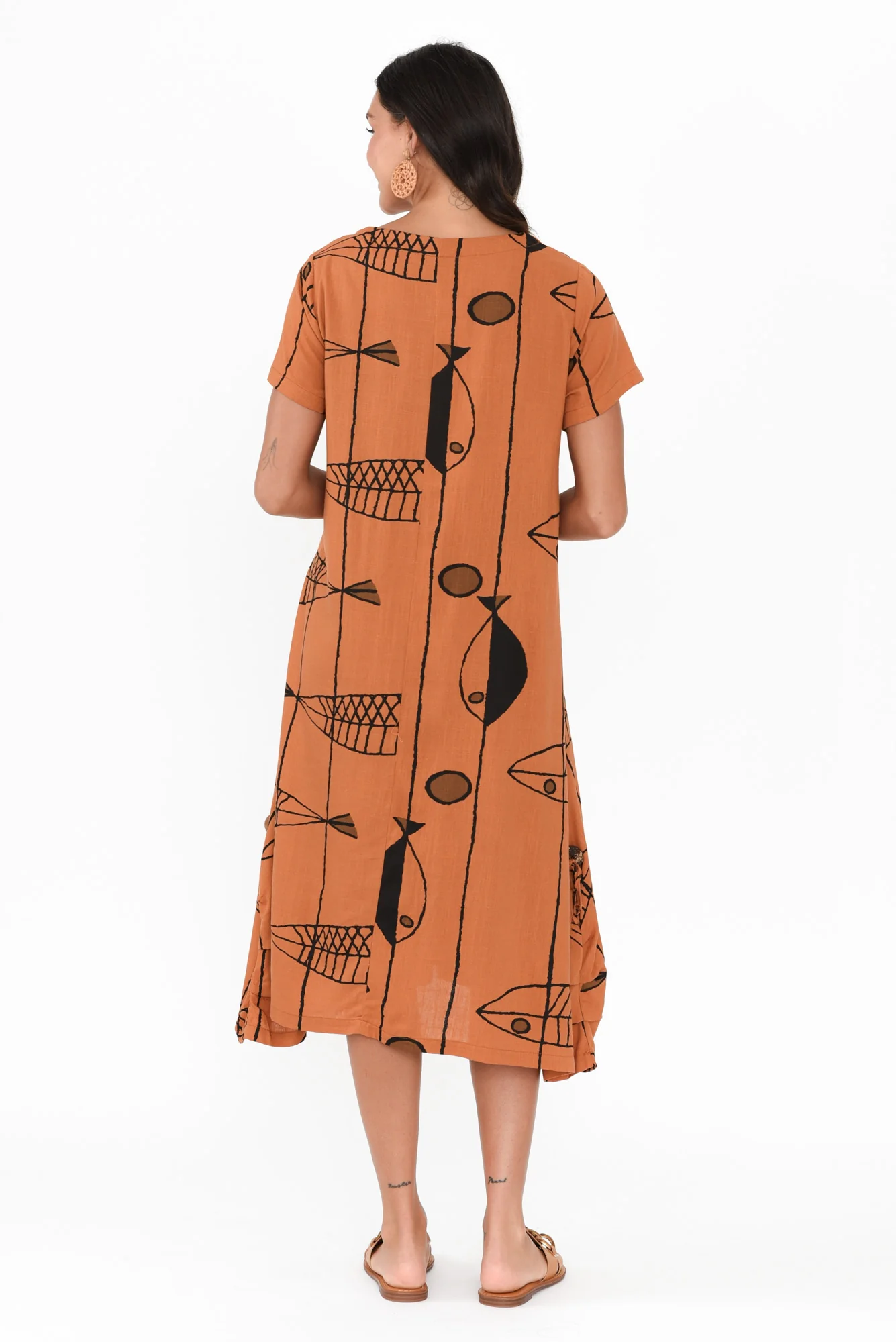 Lula Rust Sea Linen Cotton Dress