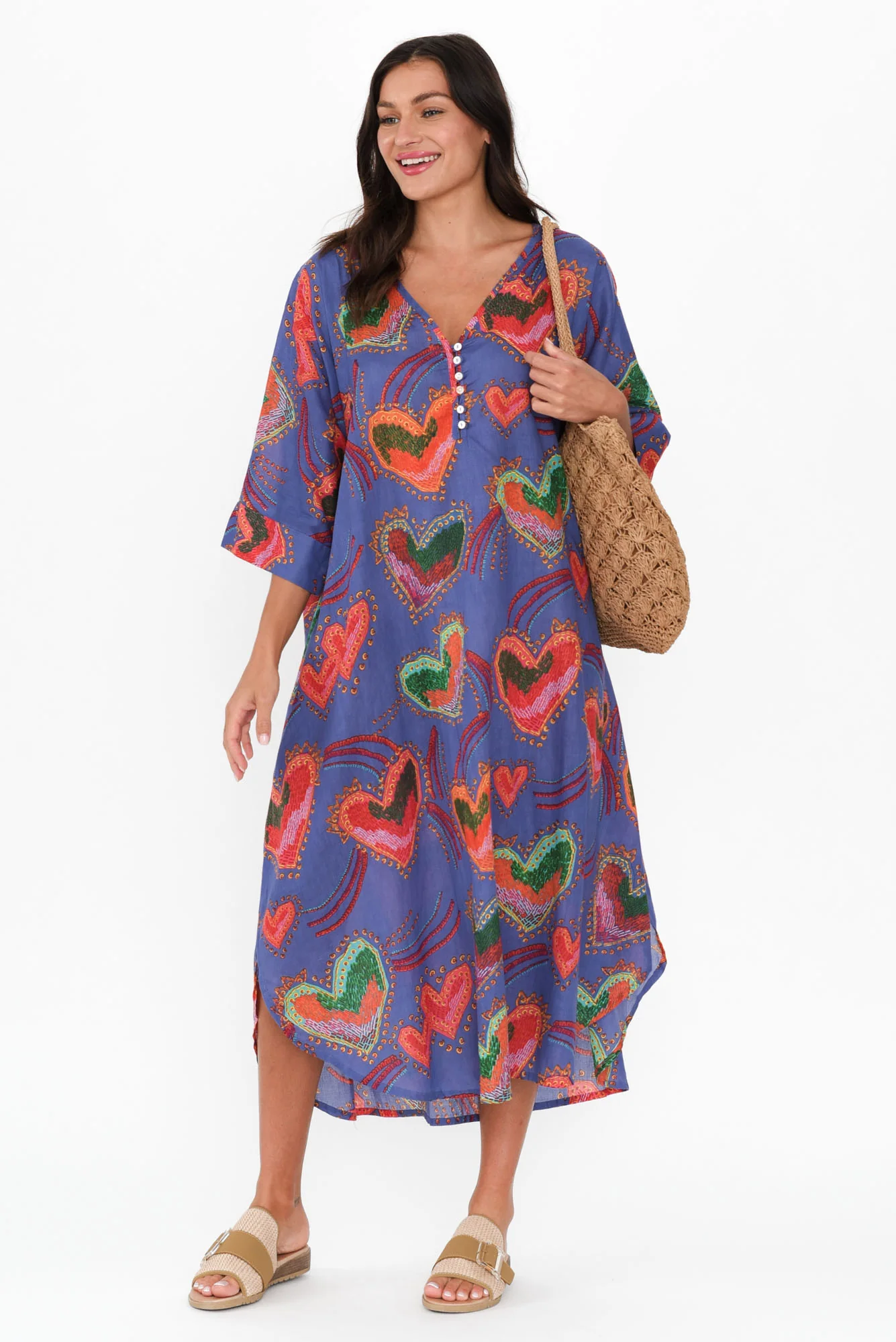 Tella Purple Heart Cotton Kaftan
