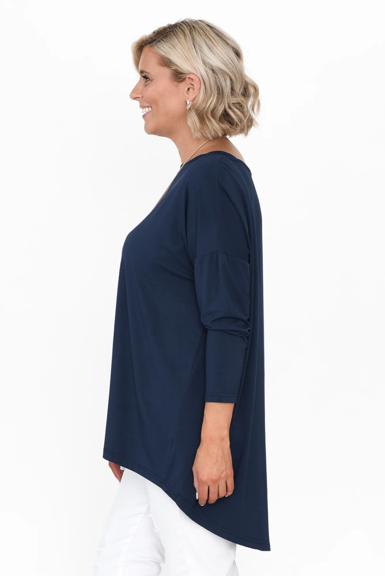 Anakin Navy Hi Lo Bamboo Top