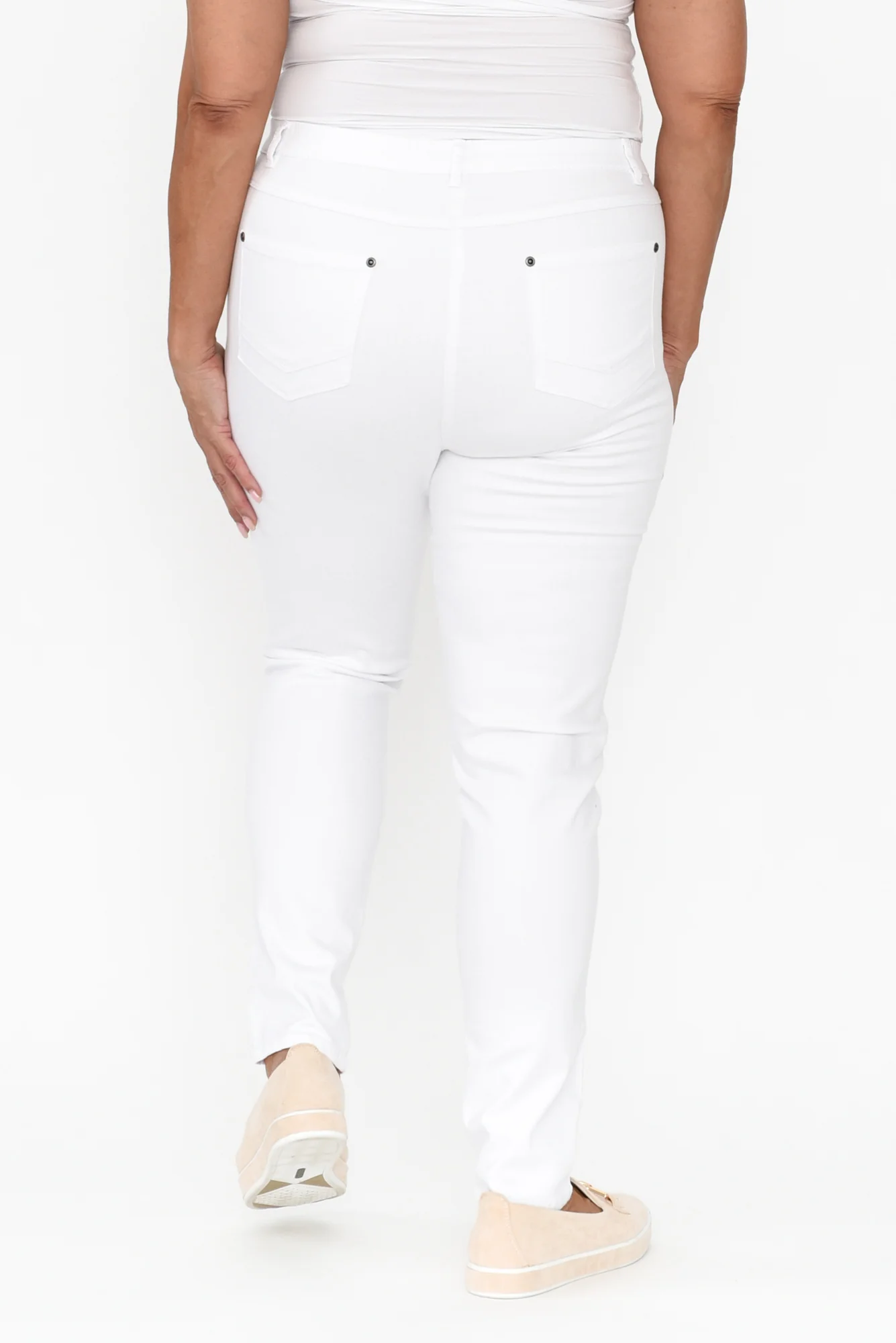 Reed White Stretch Cotton Pants