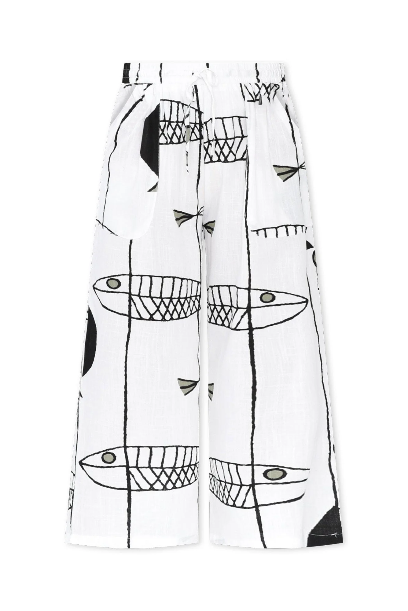 Minnelli White Sea Linen Cotton Pants