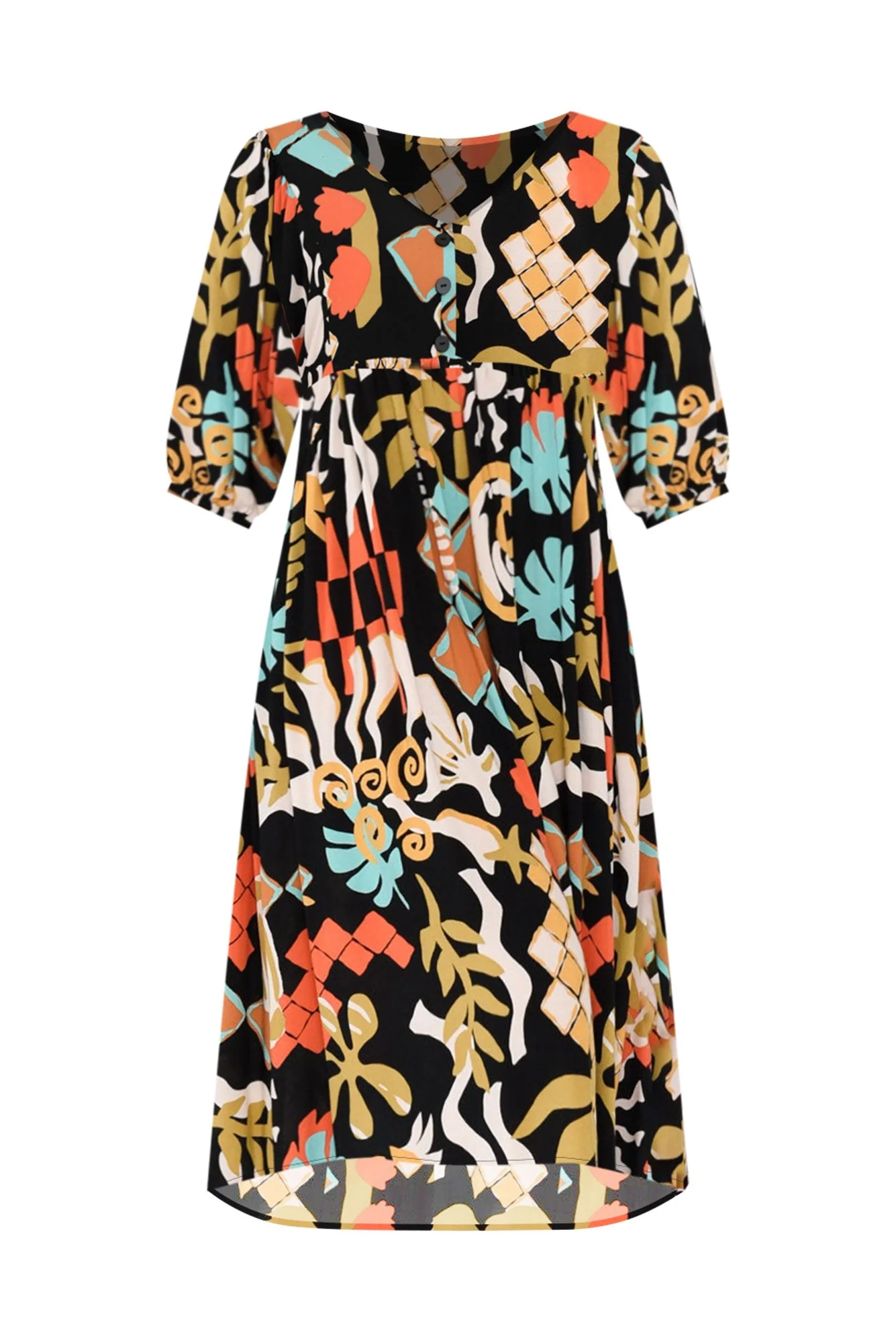 Pansy Black Tile Pocket Dress