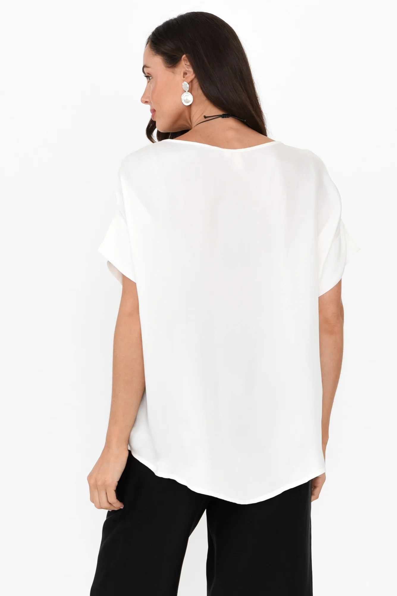 Greta Ivory Cupro Top
