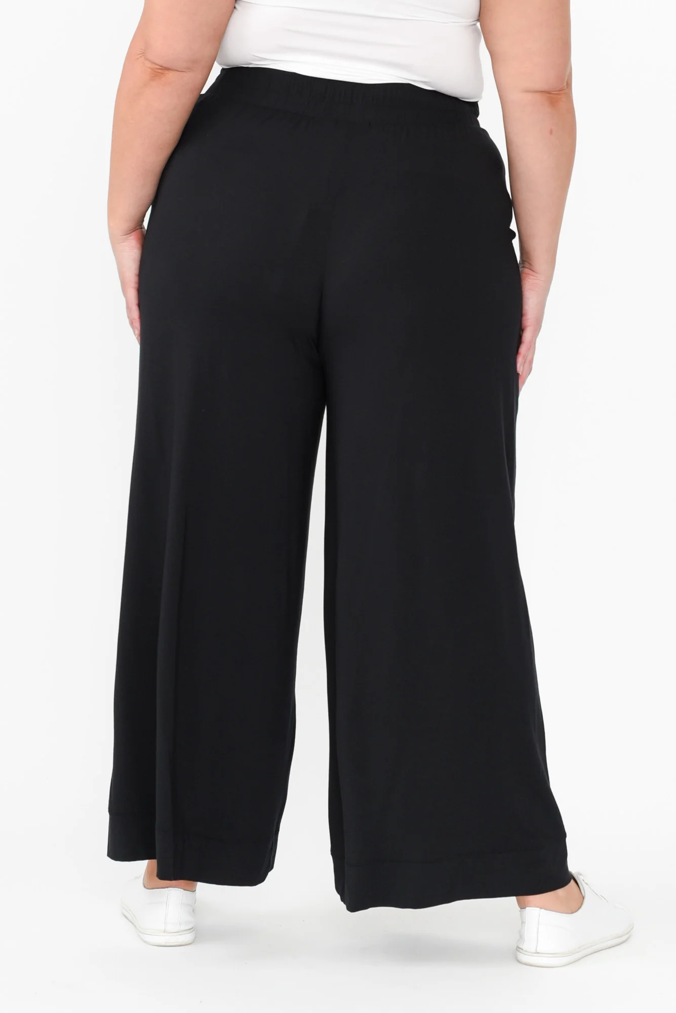 Lola Black Micro Modal Wide Leg Pants