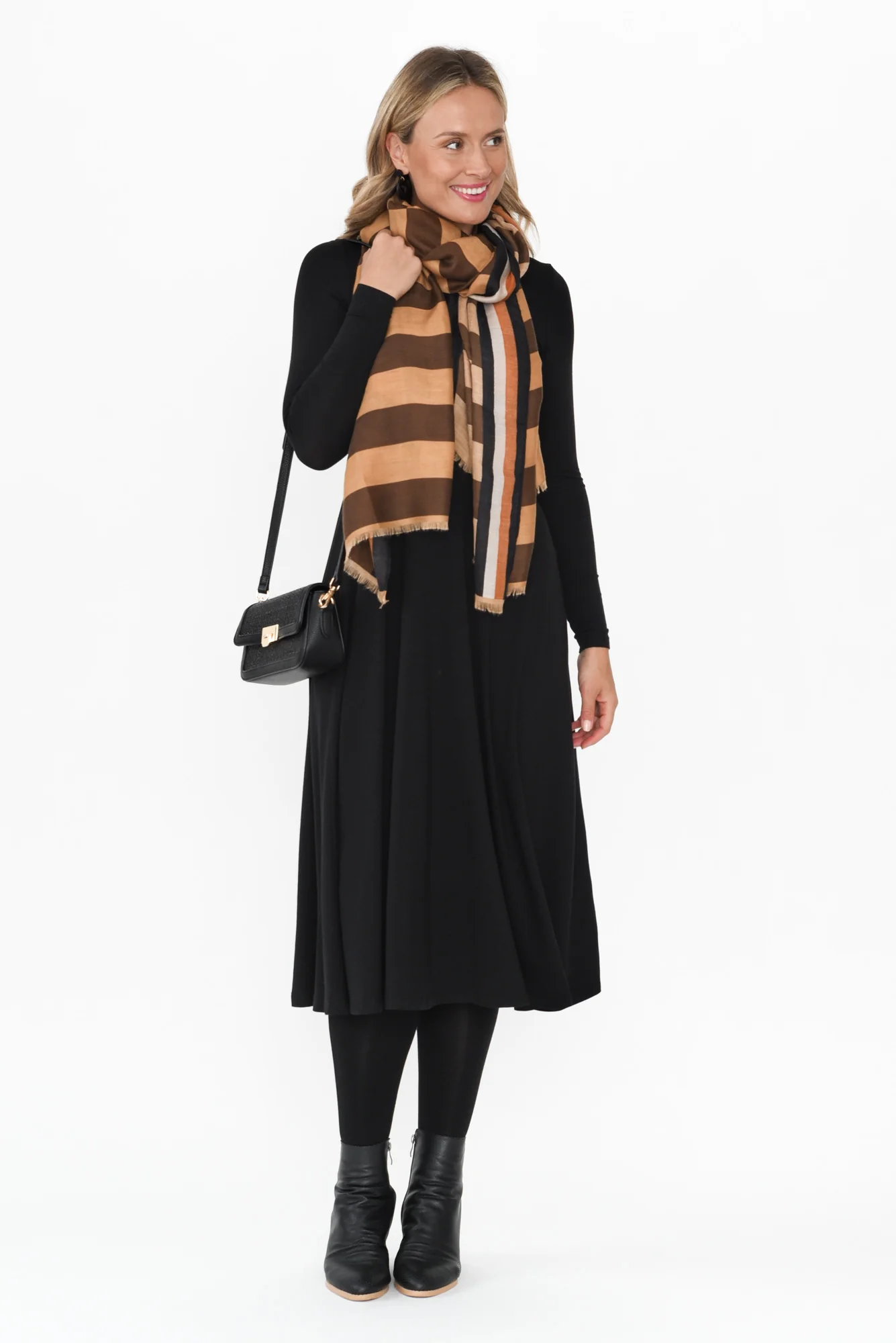 Olivia Black Bamboo Sleeved Dress