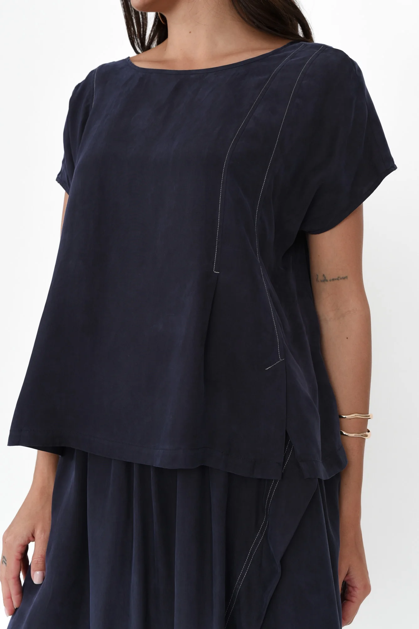 Vault Navy Cupro Reversible Top