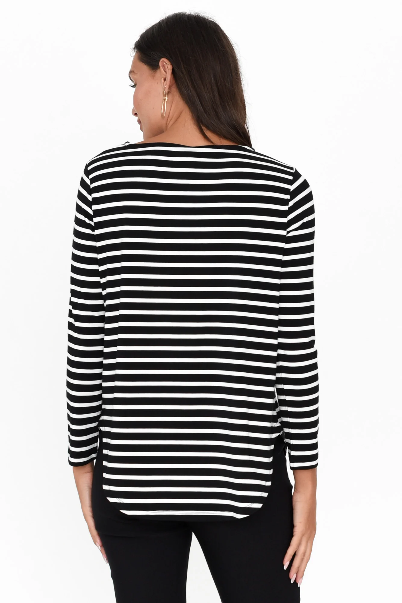Adele Black Stripe Long Sleeve Bamboo Tee