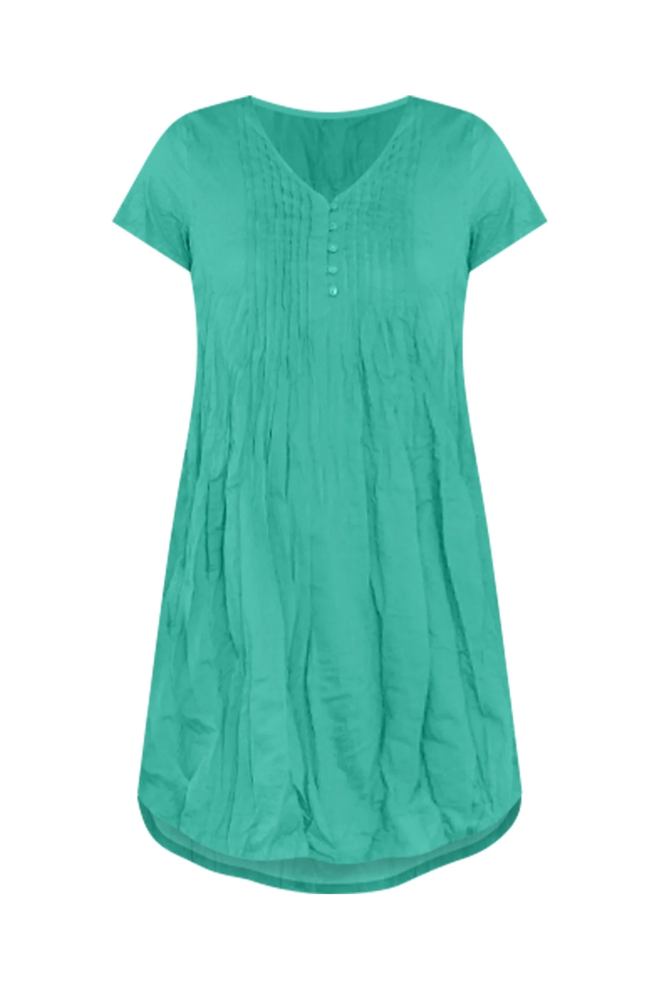Sabina Green Crinkle Cotton Dress
