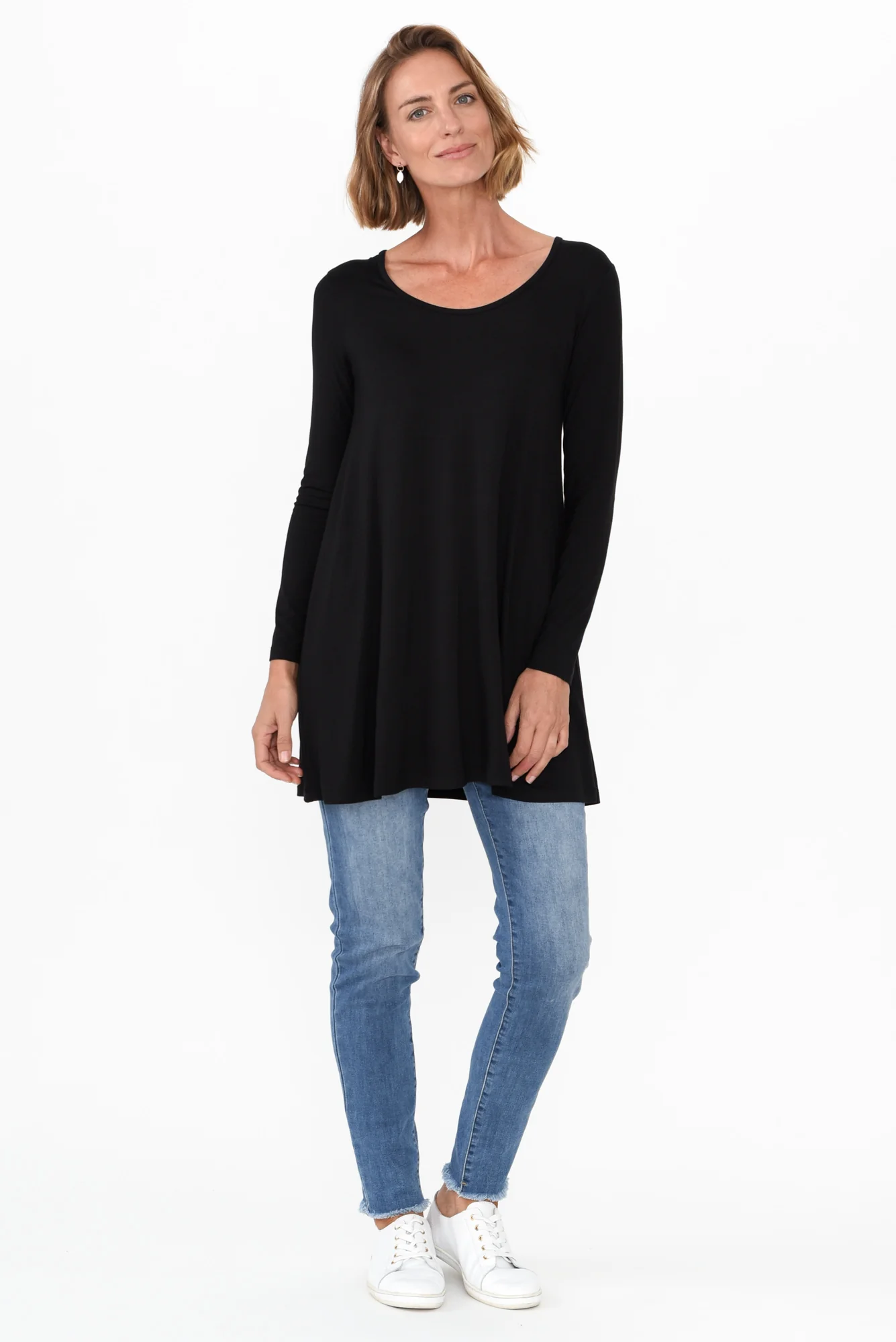 Leanne Black Bamboo Tunic Top