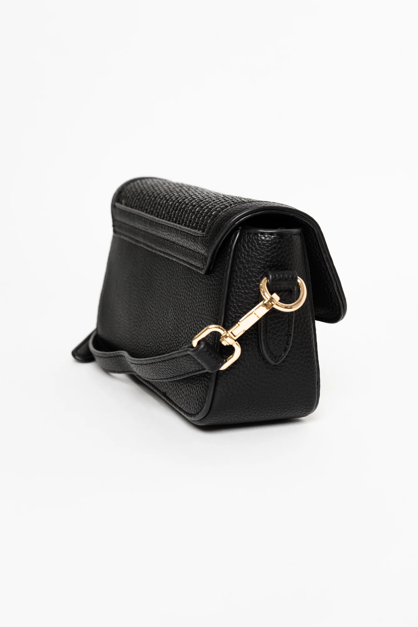 Hattie Black Weave Crossbody Bag