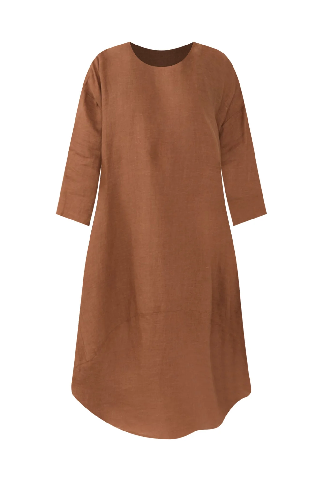 Kana Mocha Linen Dress