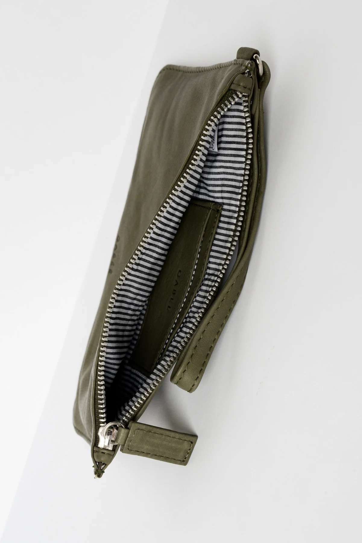 Queens Olive Leather Clutch
