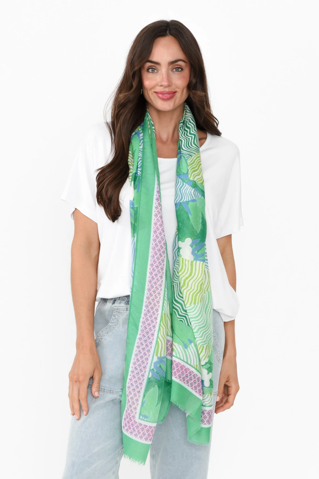Esteban Aqua Geo Scarf