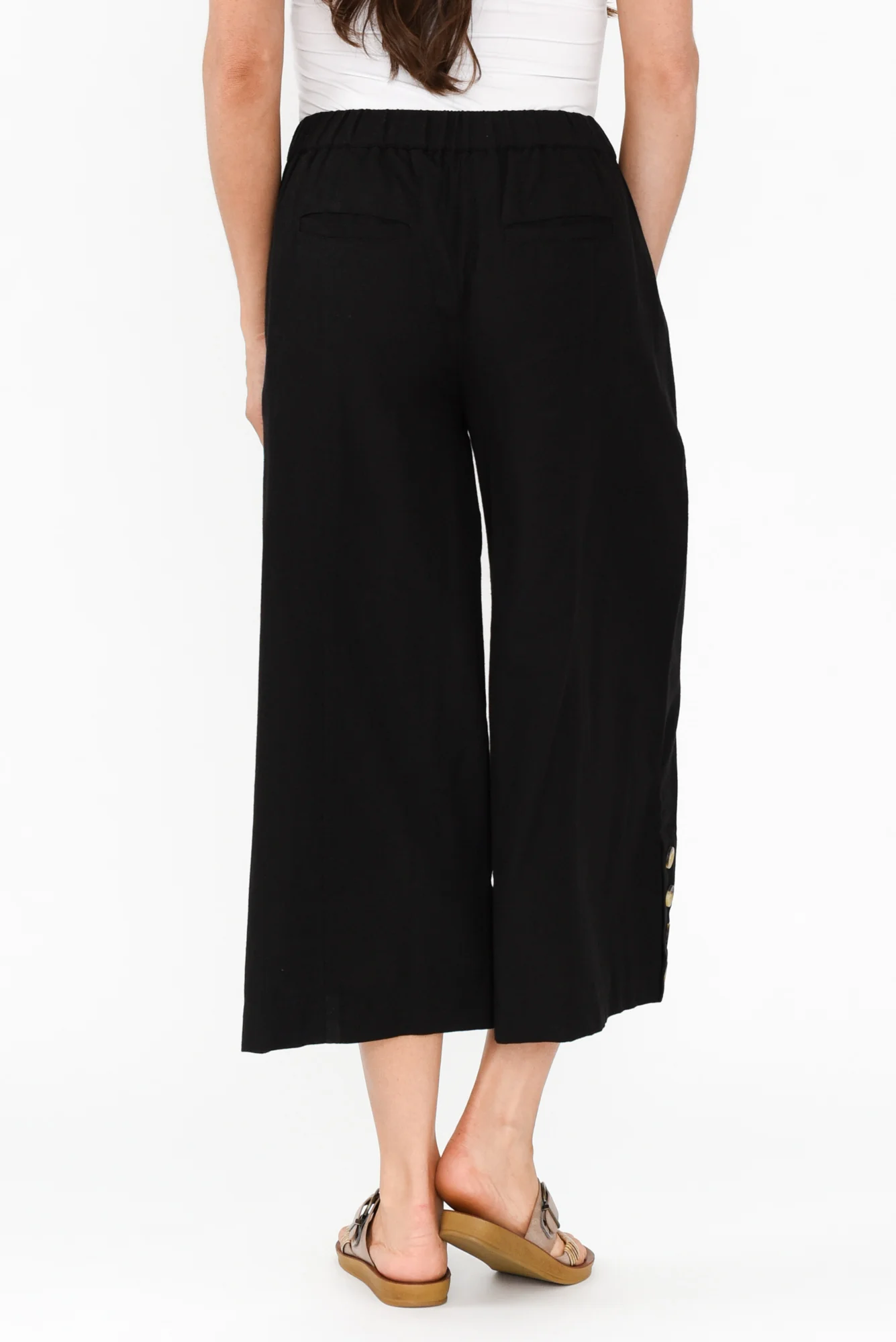 Kishan Black Cotton Blend Pants