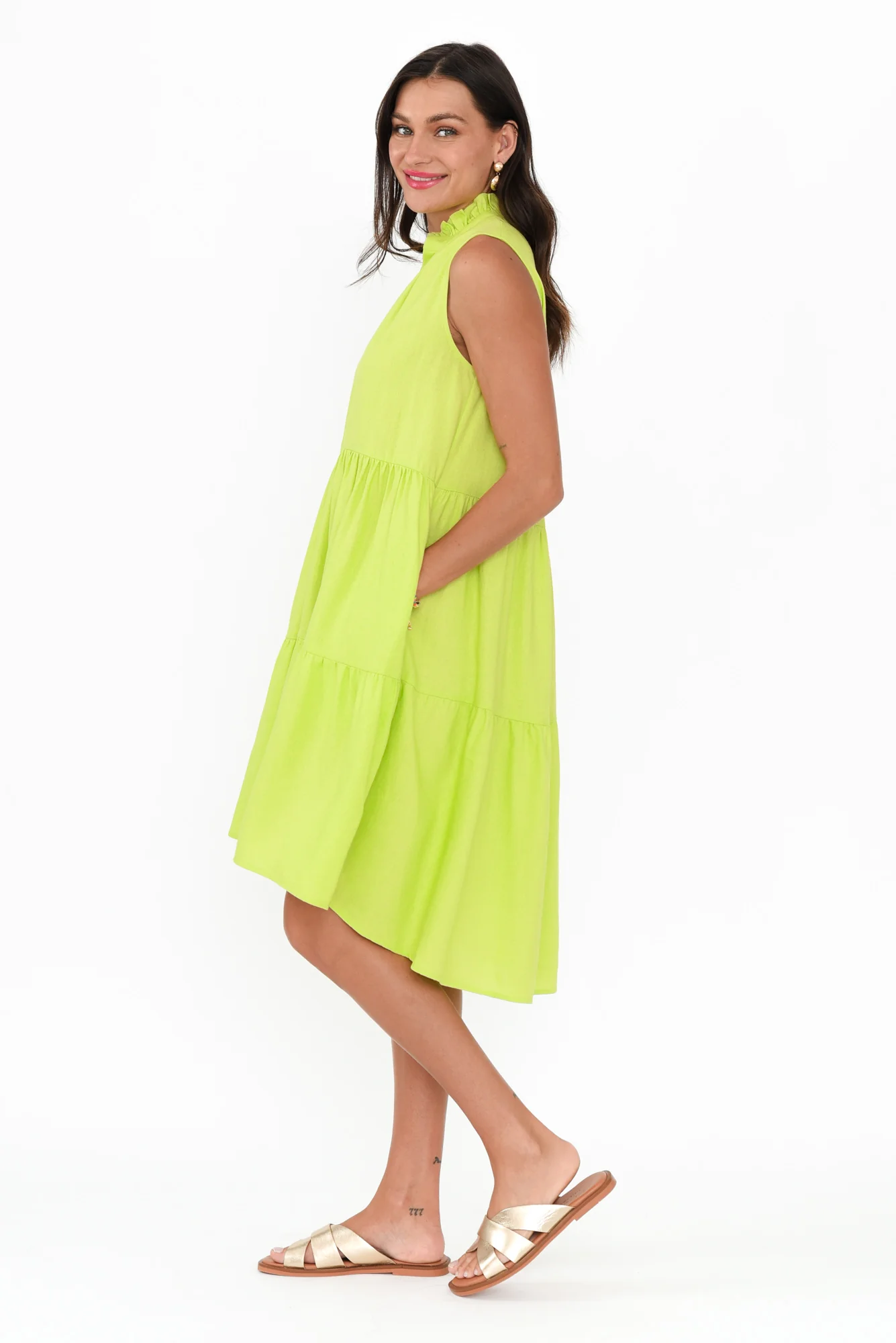 Liza Green Tier Dress