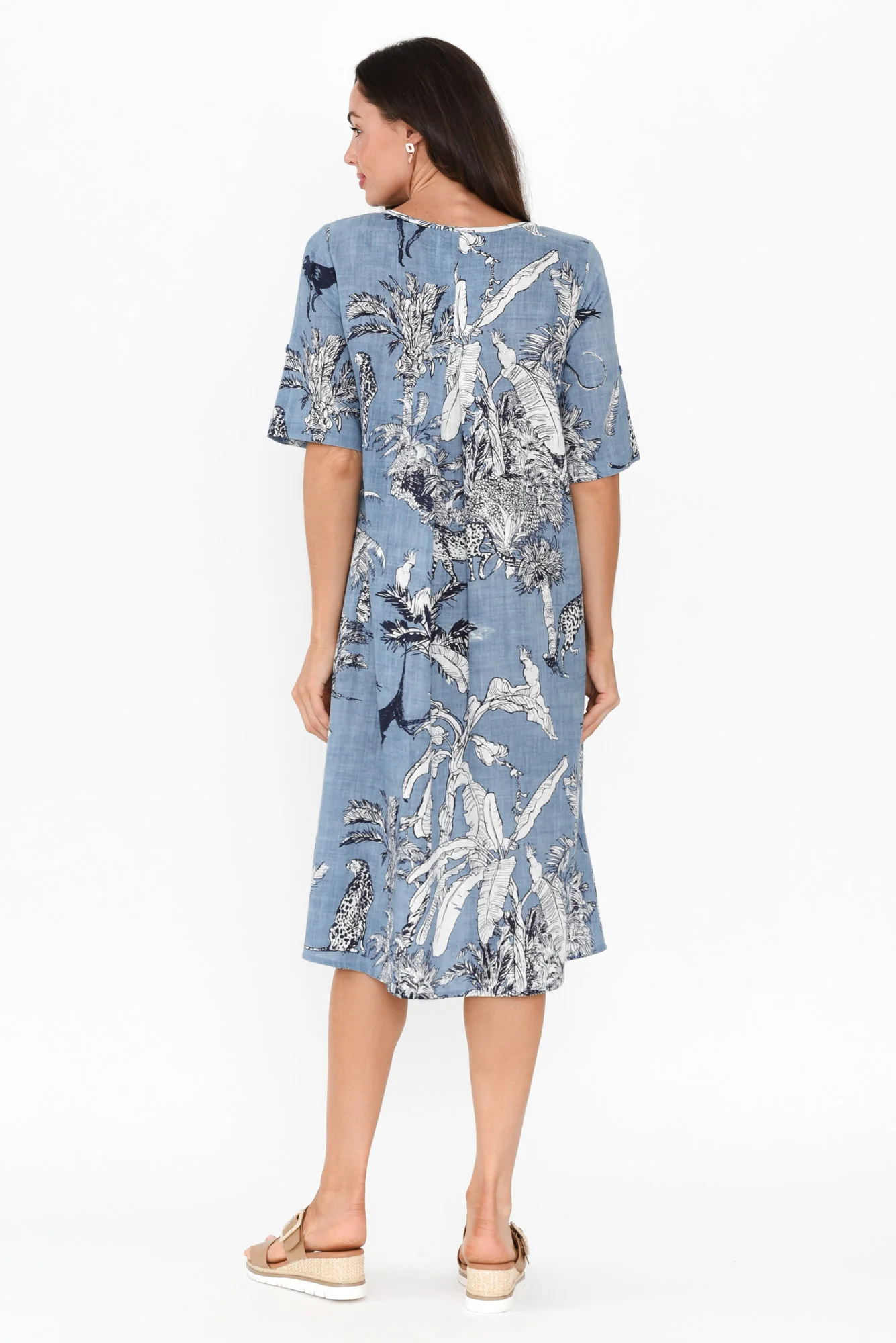 Mackie Blue Jungle Cotton Pocket Dress