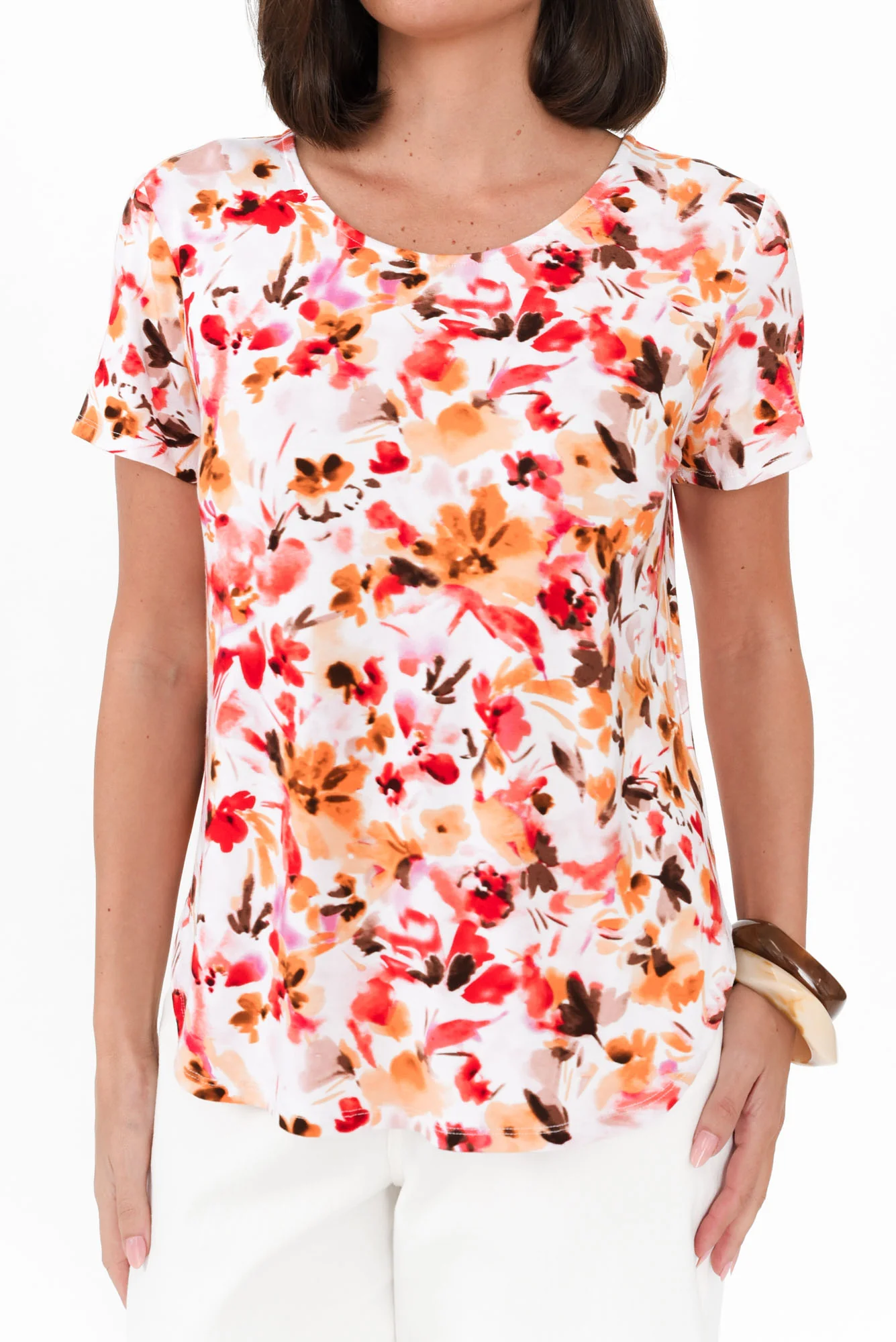 Janis Pink Floral Bamboo Tee