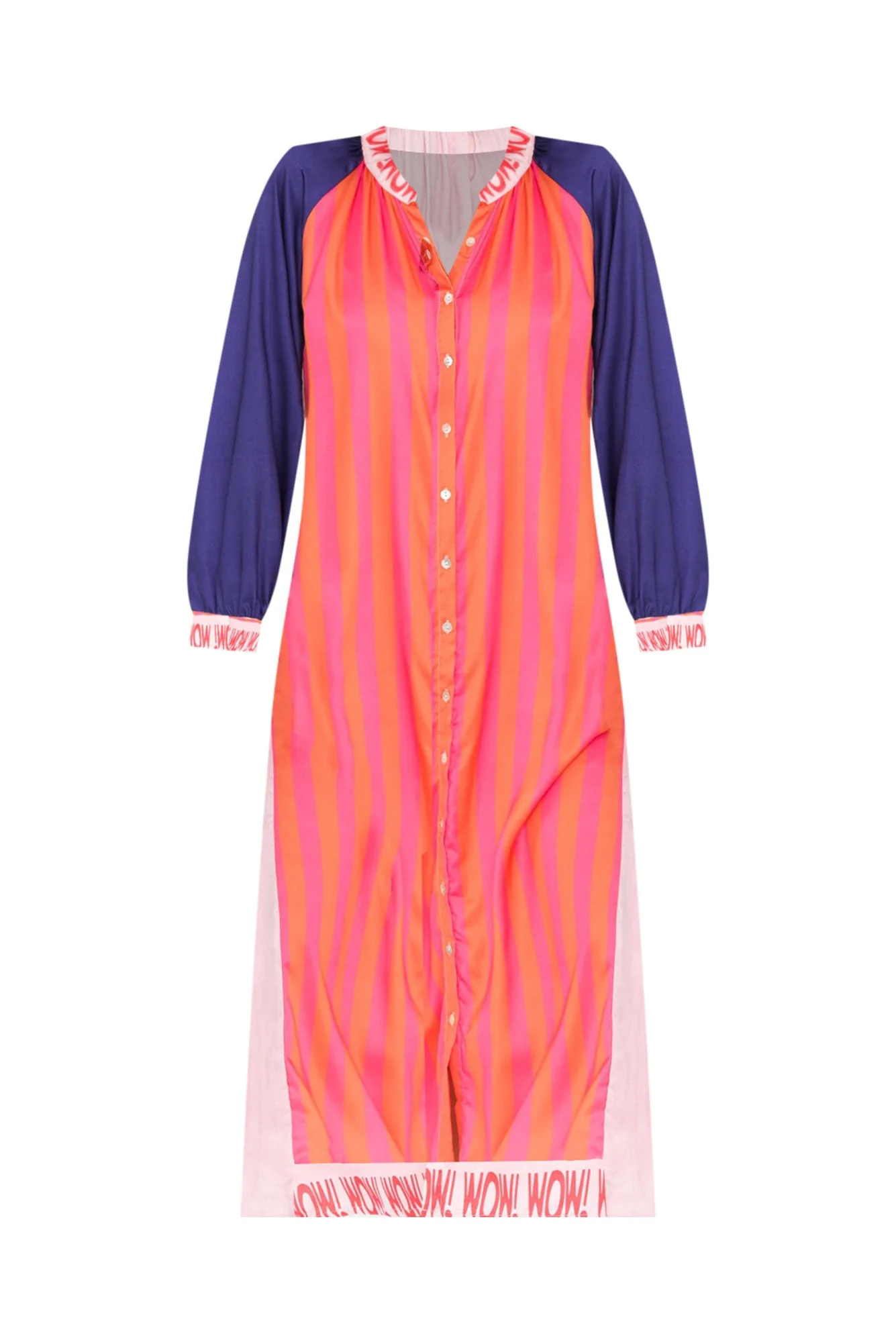 Maeva Pink Splice Shirt Dress