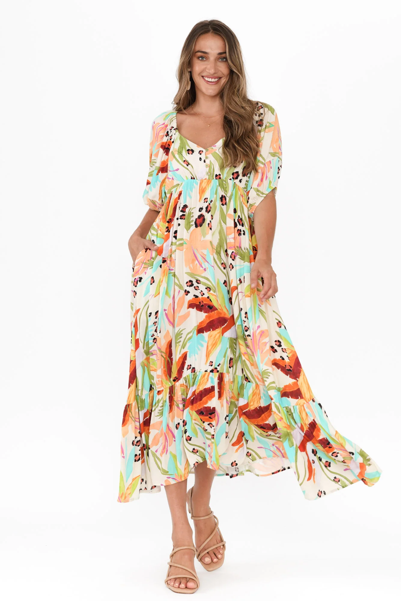 Halo Natural Jungle Tier Dress