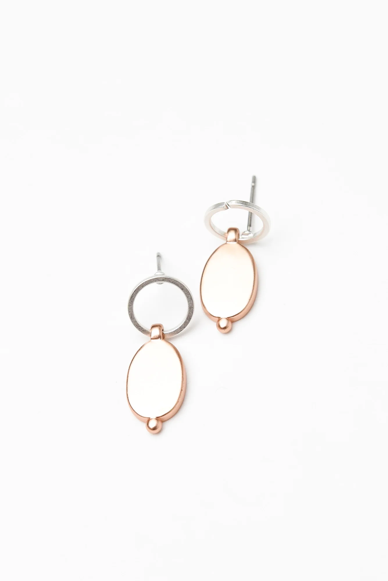 Ayelet Rose Gold Oval Drop Earrings